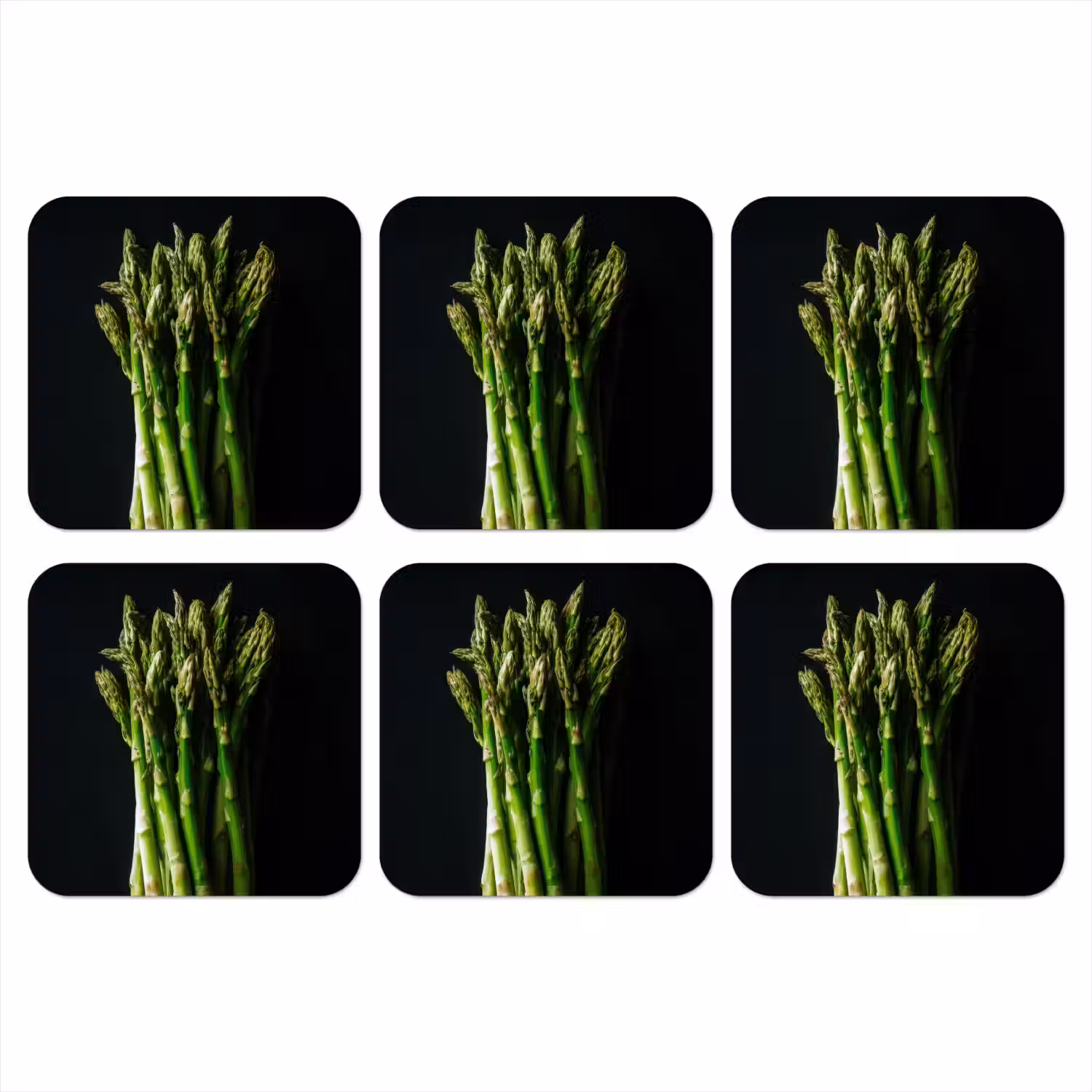 Asperges - Felgroen onderzetter kurk middel -3d