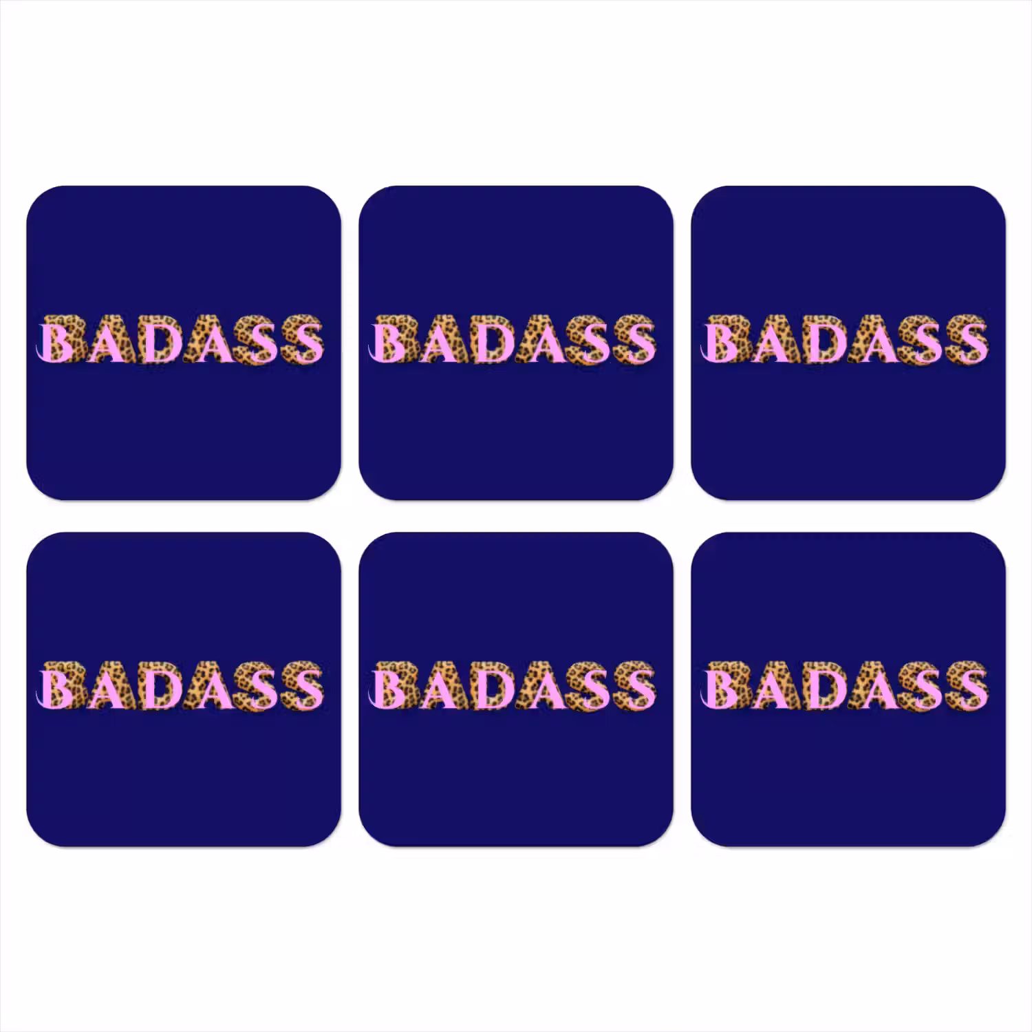 Badass - Panterpint - Schaduw - Roze onderzetter kurk middel -3d