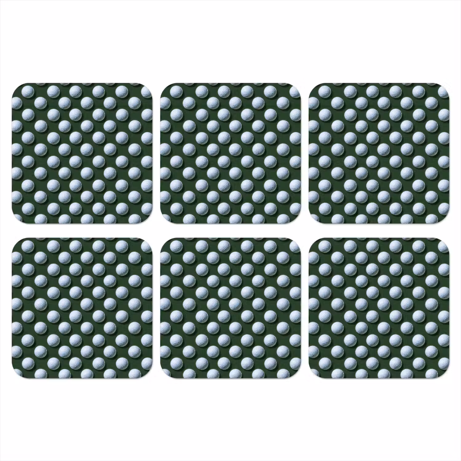 Ballen - Golf - Groen onderzetter kurk middel 366 -3d