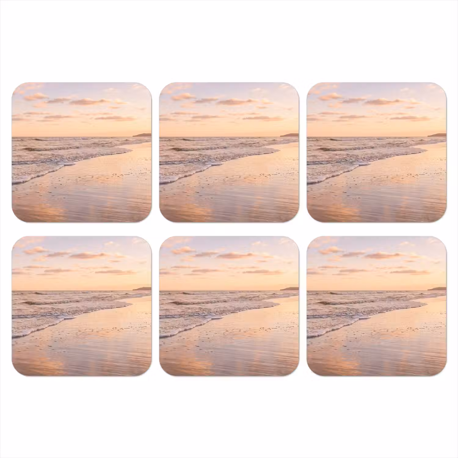 Strand - Branding - Wolken onderzetter kurk middel -3d