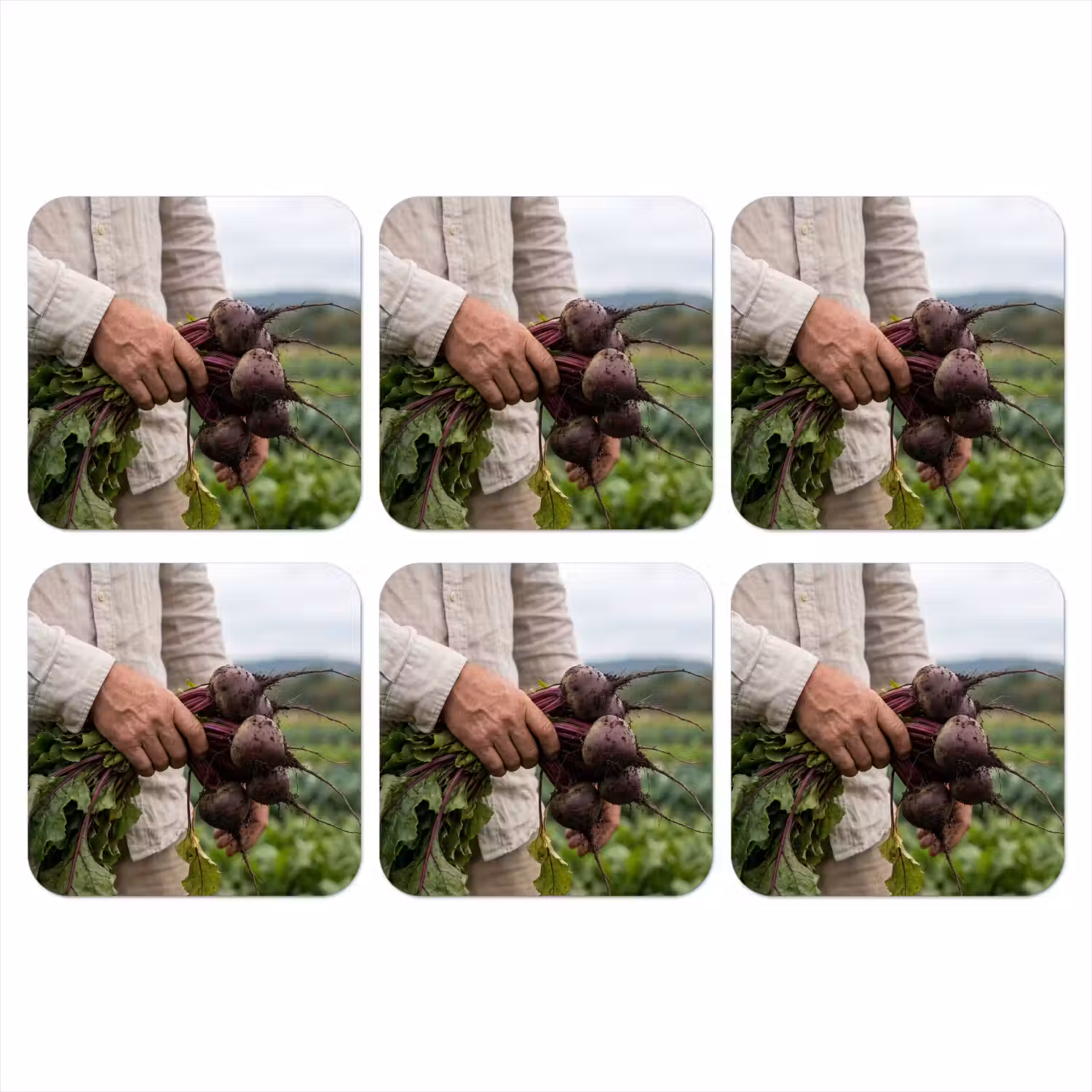 Bieten - Vers - Moestuin onderzetter kurk middel -3d