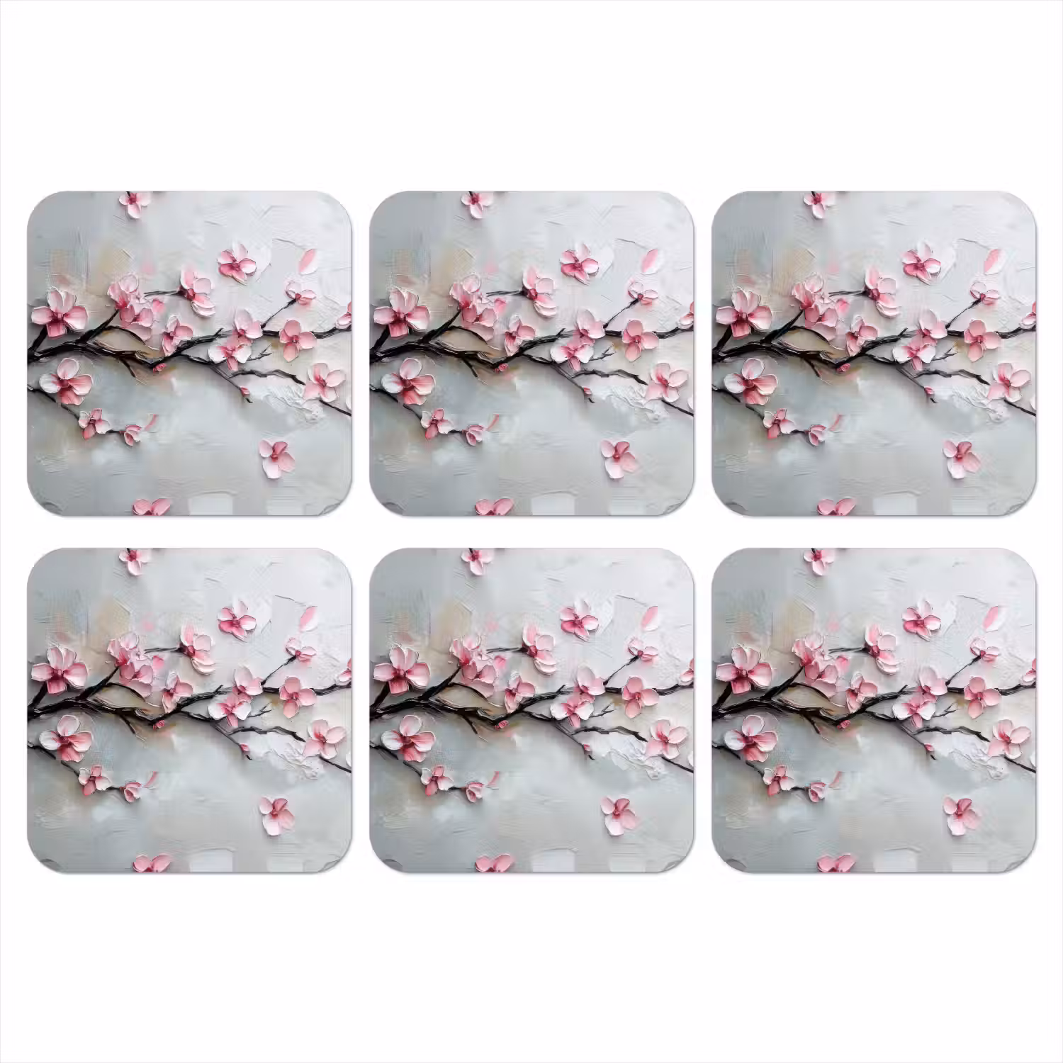 Bloesem - Kunstzinnig - Roze - Sakura onderzetter kurk middel -3d