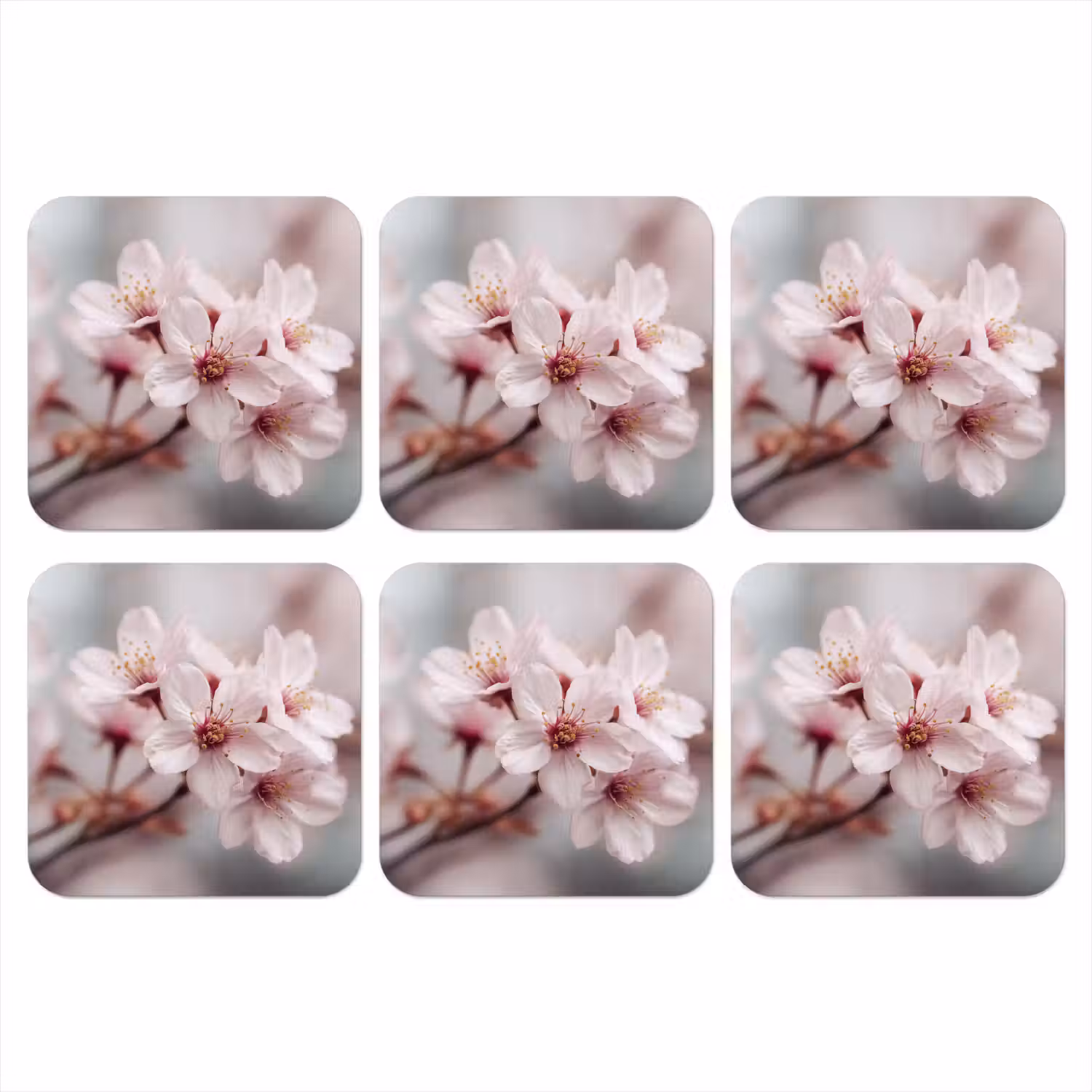 Bloesems - Meeldraden - Geel - Wazig onderzetter kurk middel -3d