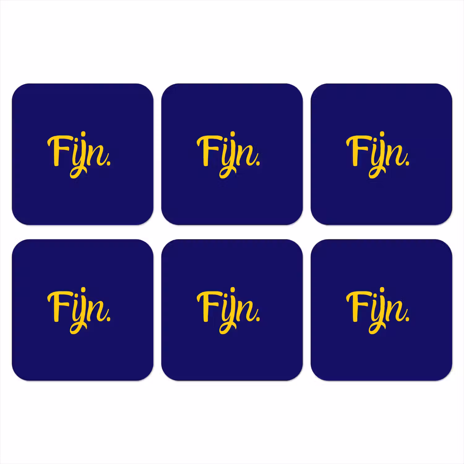 Blauw - Geel - Fijn onderzetter kurk middel -3d