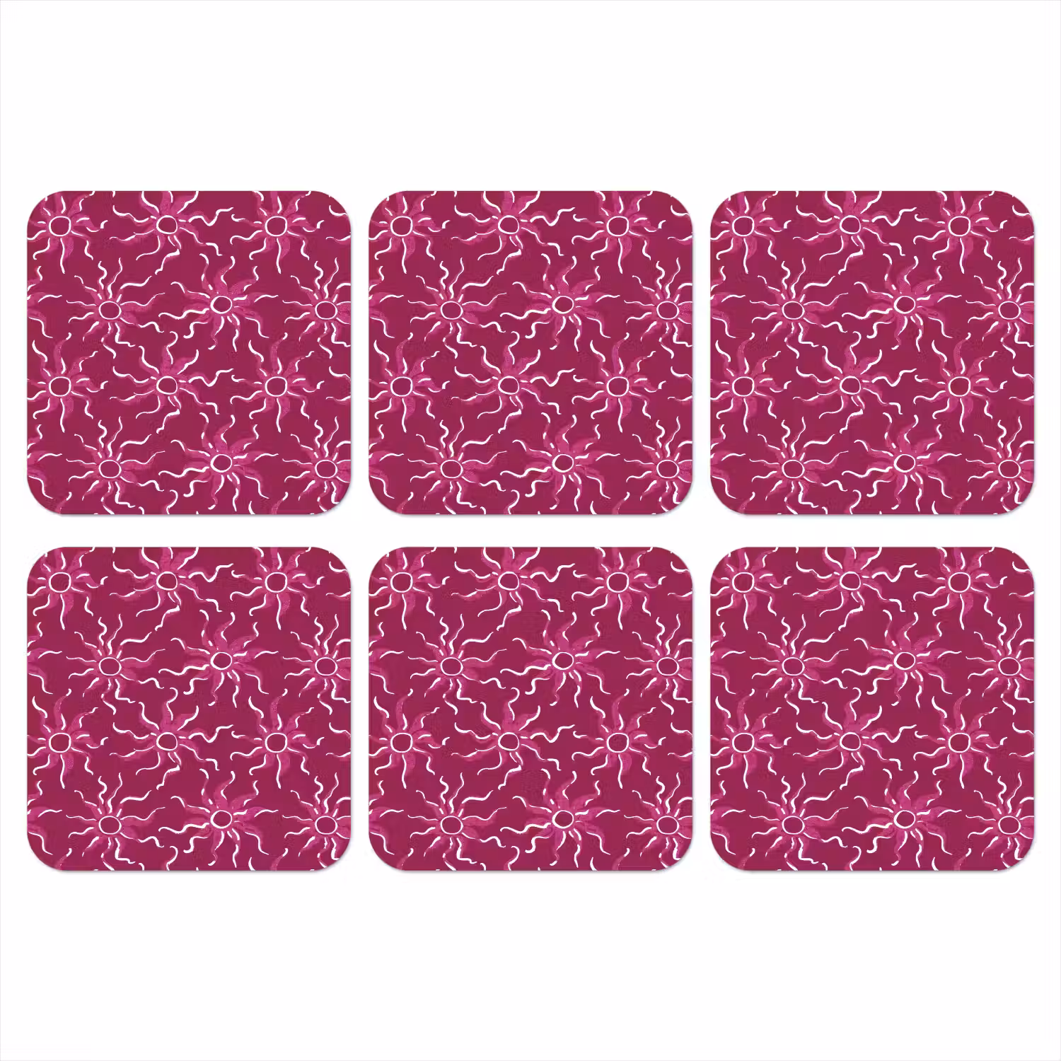 Bohemian - Zon - Magenta onderzetter kurk middel 366 -3d