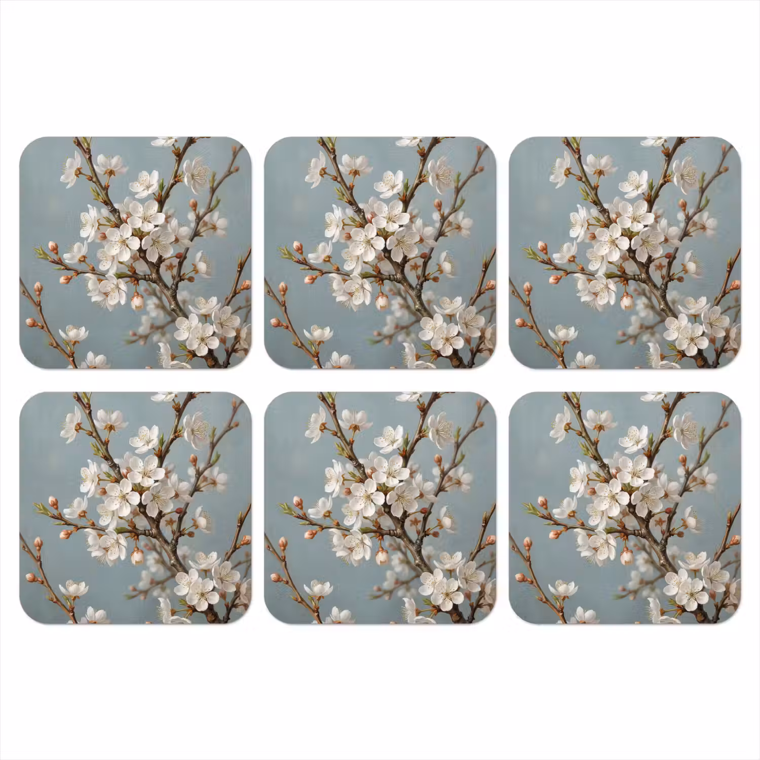 Botanisch - Stilleven - Blauw onderzetter kurk middel -3d