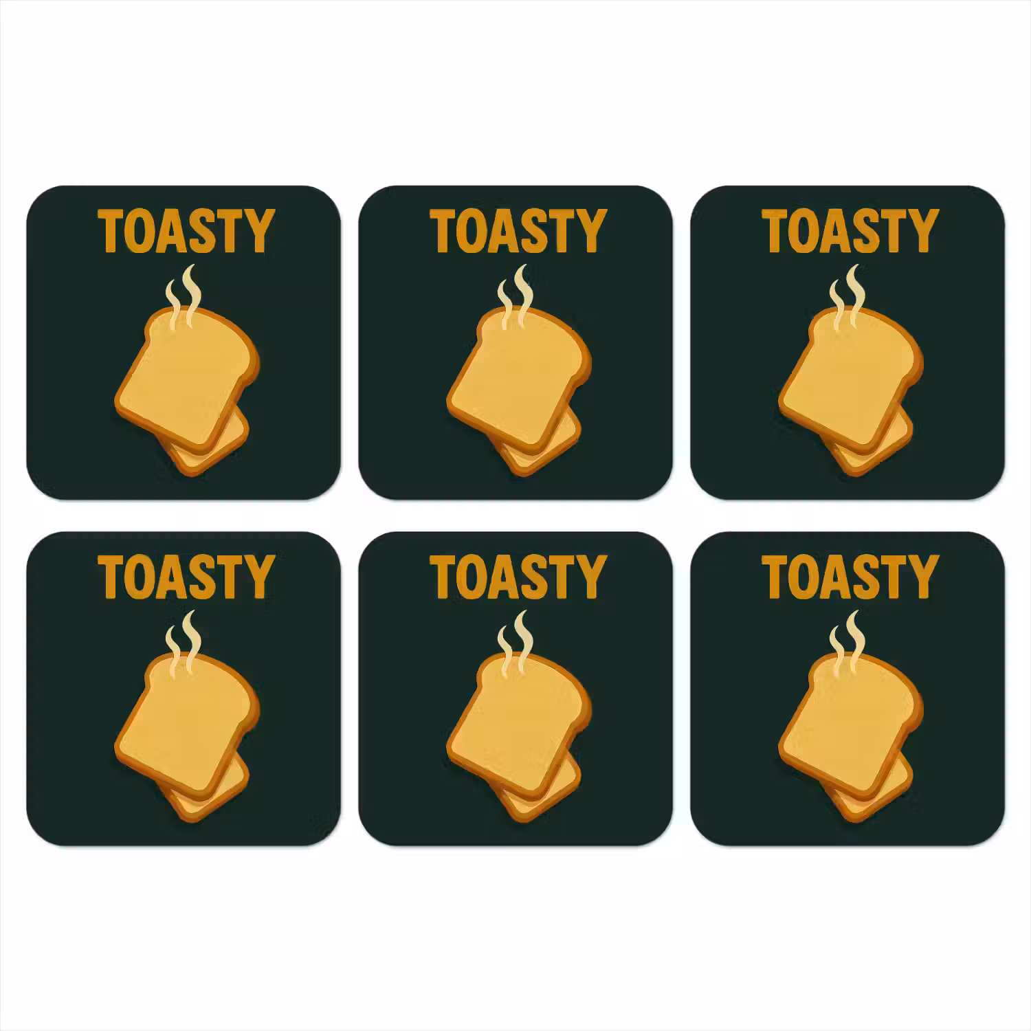 Brood - Tosti - Groen - Minimalistisch onderzetter kurk middel -3d