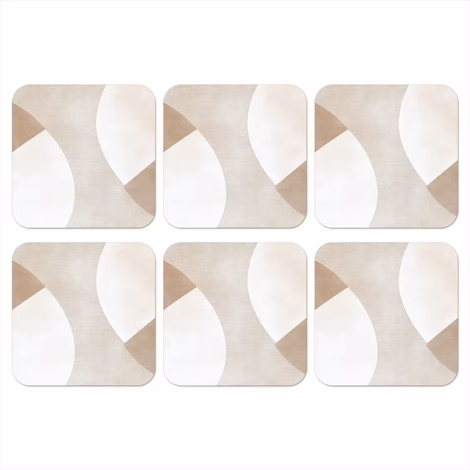 Bruin - Japandi - Abstract onderzetter kurk middel -3d