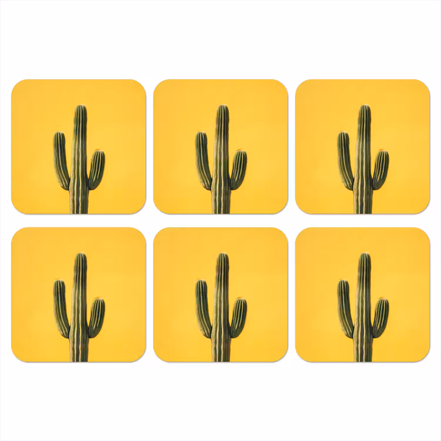 Cactus - Groen - Minimalistisch onderzetter kurk middel -3d