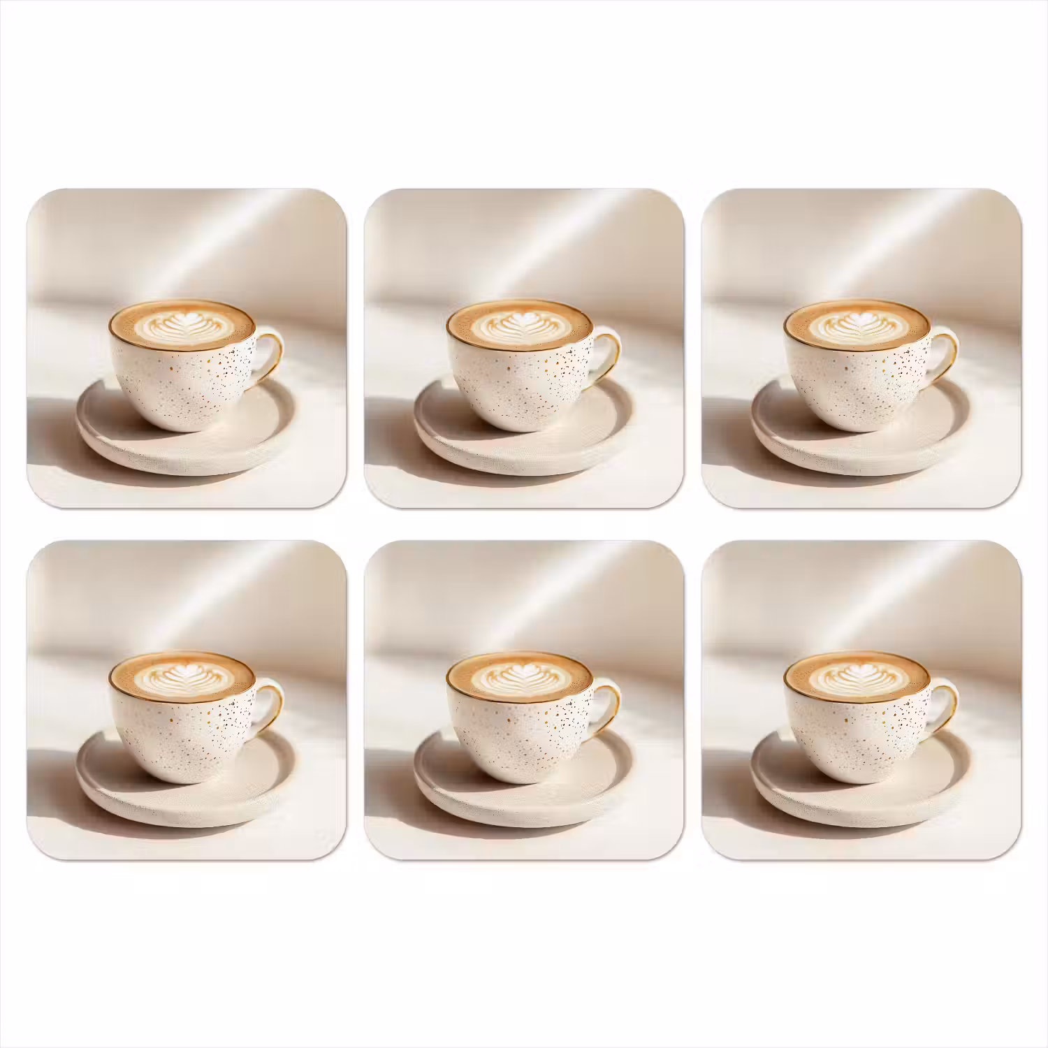 Cappuccino - Schuim - Schotel - Beige onderzetter kurk middel -3d
