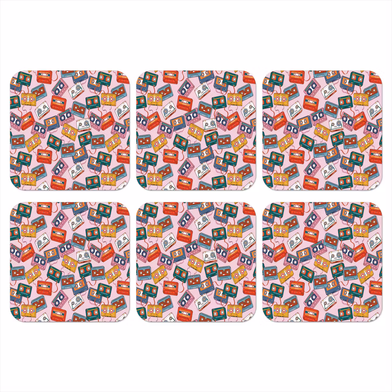 Cassette - Patroon - Roze onderzetter kurk middel 366 -3d
