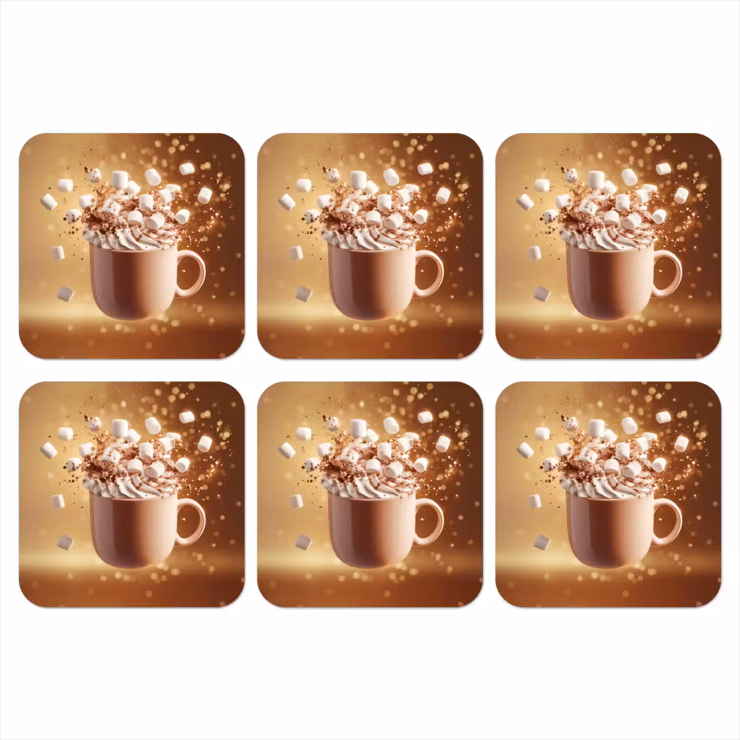 Chocomelk - Drinken - Warm - Bruin onderzetter kurk middel -3d