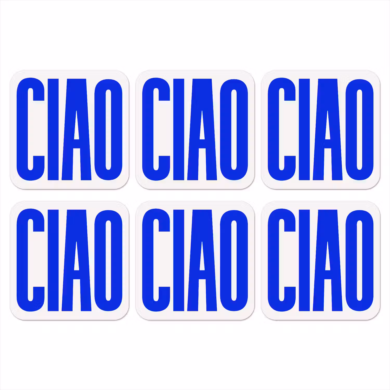 Ciao - Hoofdletters - Blauw - Minimalistisch onderzetter kurk middel -3d