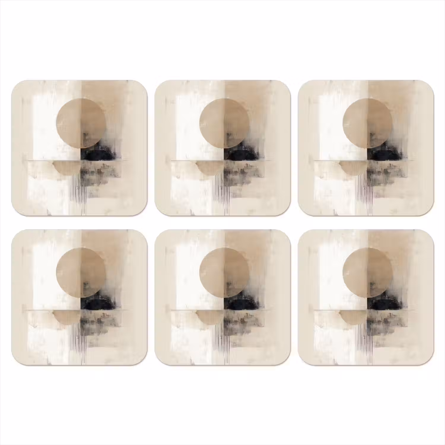 Cirkel - Compositie - Diepte - Beige onderzetter kurk middel -3d