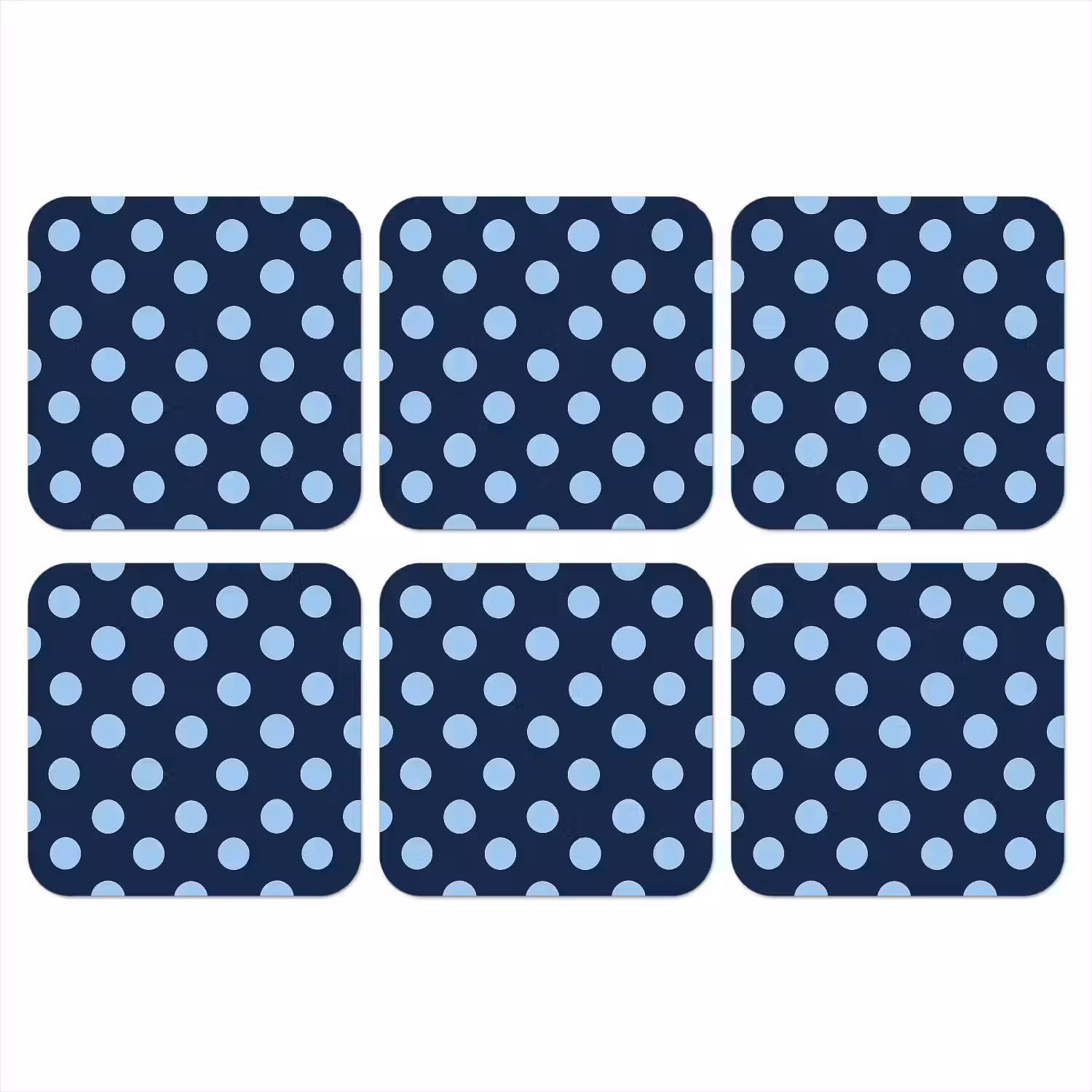 Klassiek - Dots - Blauw onderzetter kurk middel 366 -3d