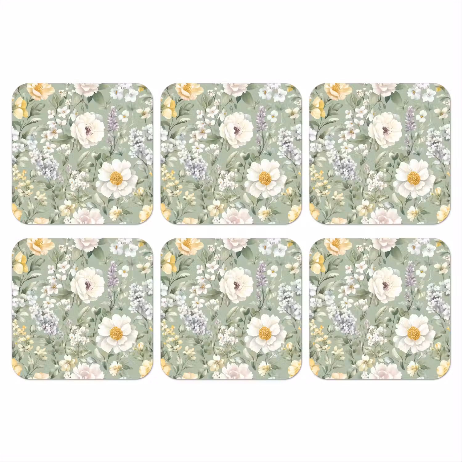 Klassiek - Bloemenpatroon - Kleurrijk onderzetter kurk middel 366 -3d