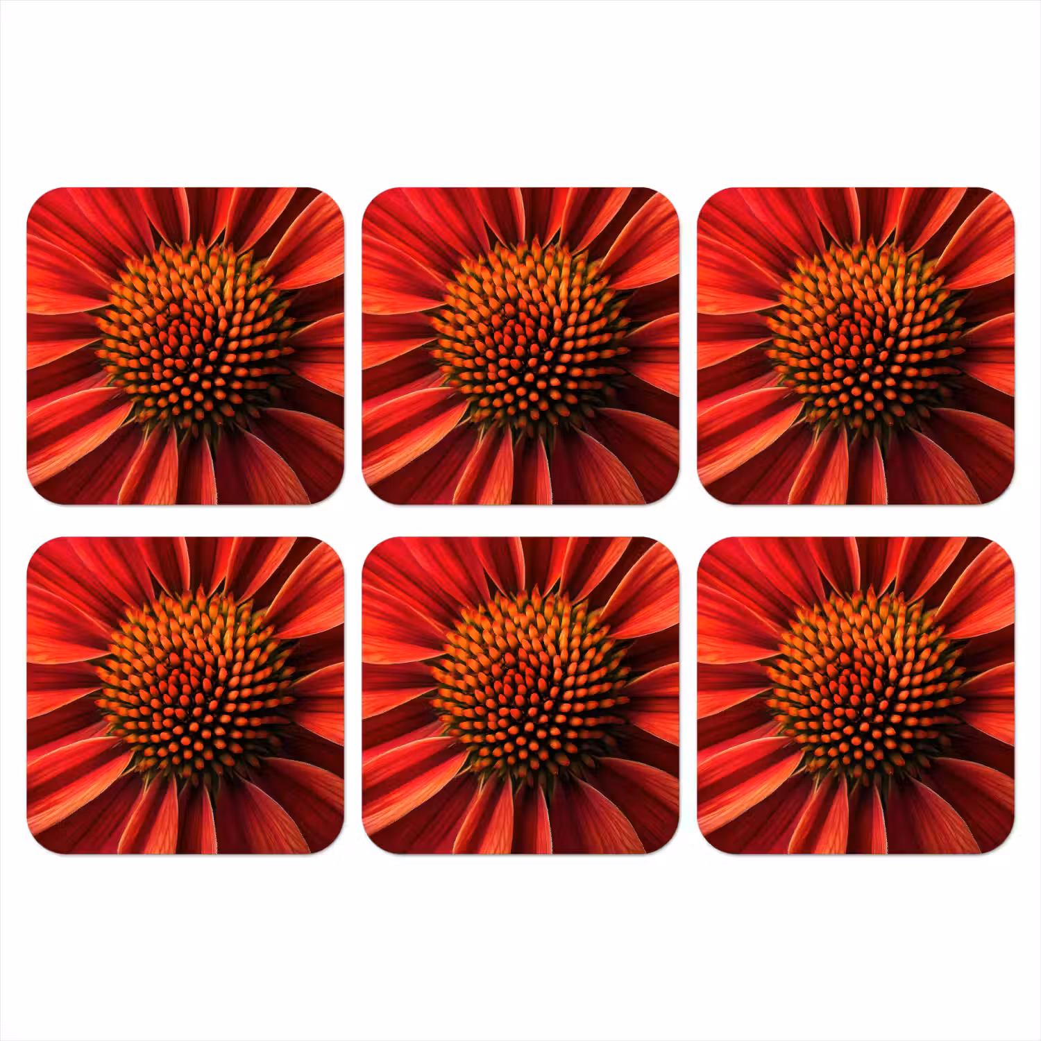 Close up - Bloem- Rood onderzetter kurk middel -3d