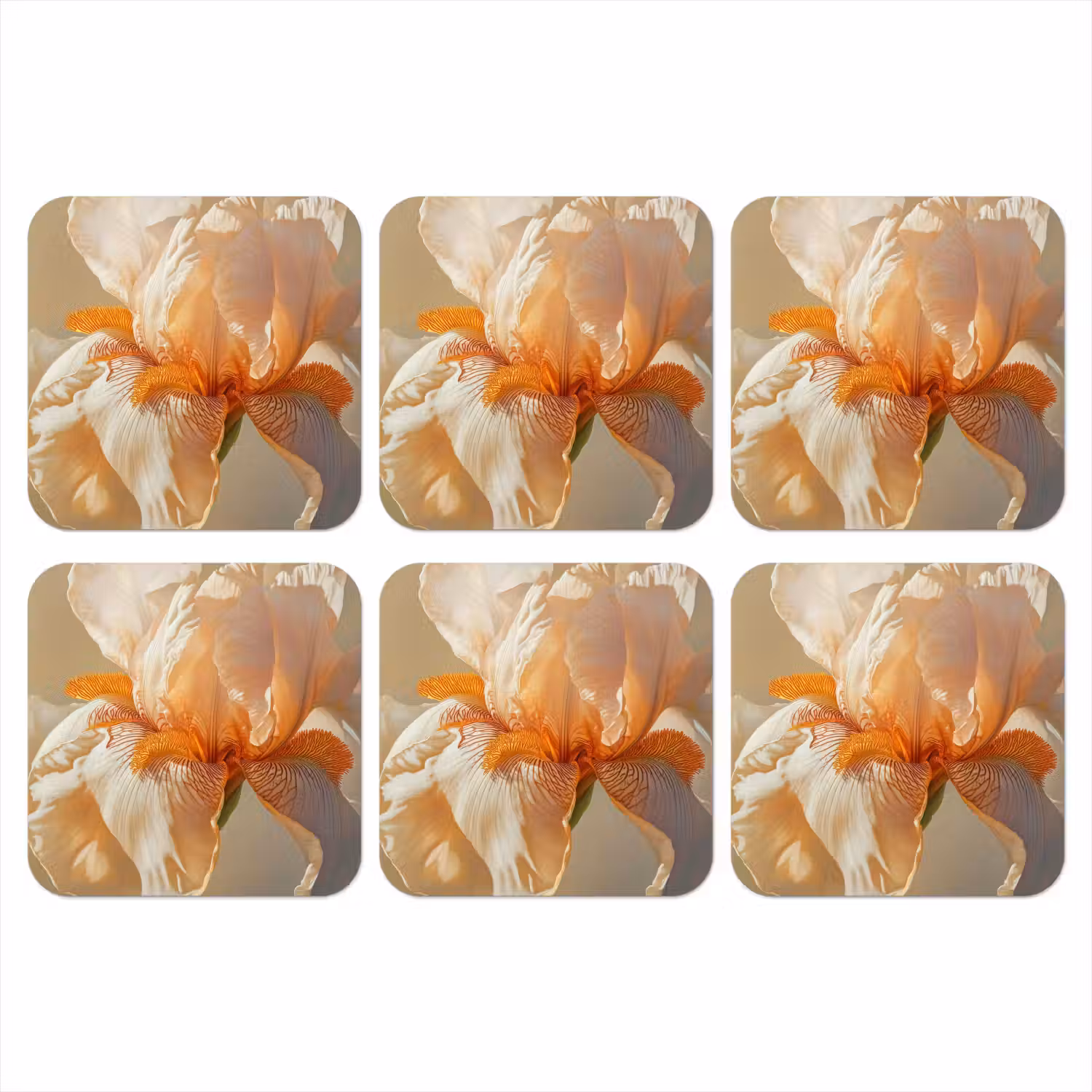Close up - Oranje - Iris onderzetter kurk middel -3d