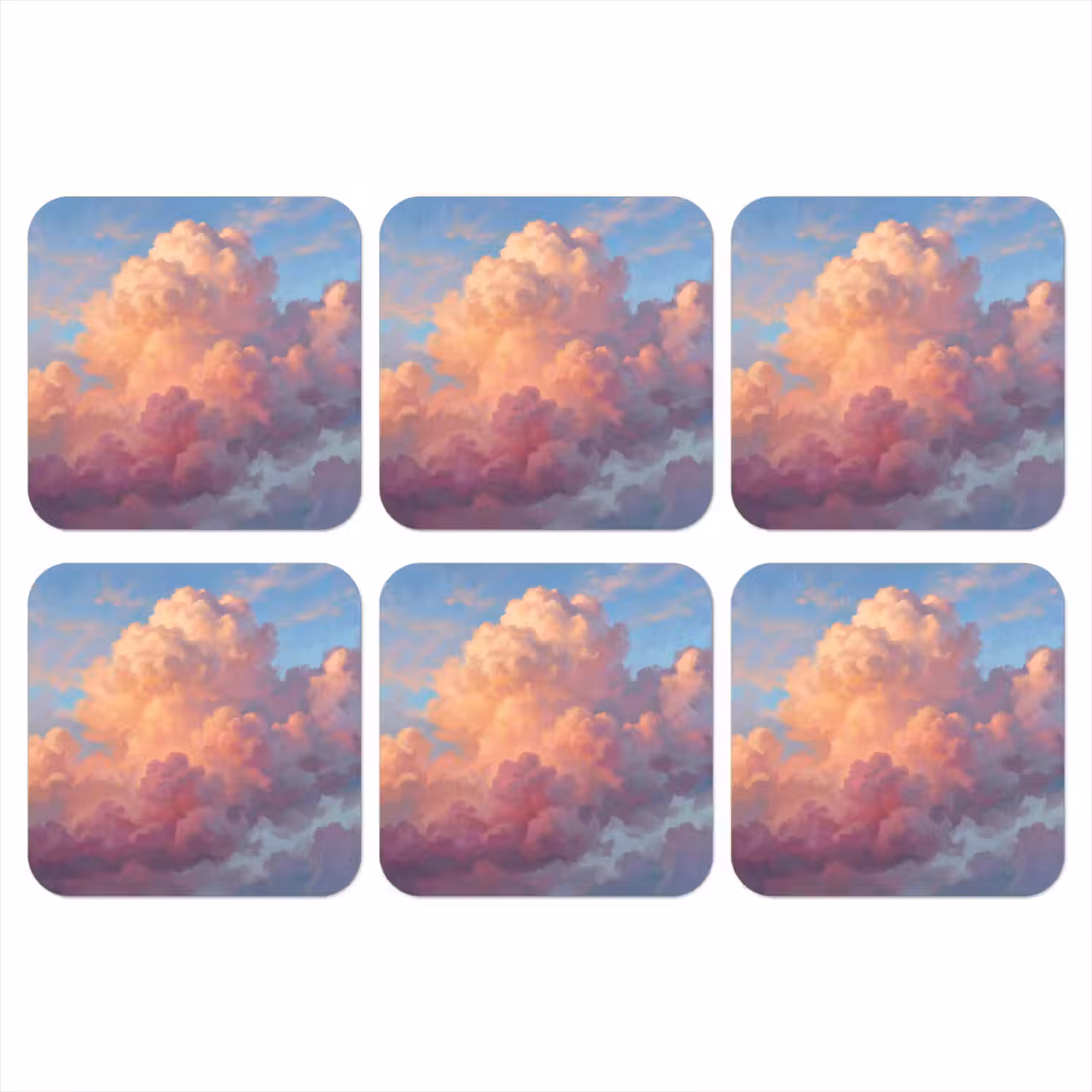Wolken - Lucht - Natuur - Abstract - Kleurrijk onderzetter kurk middel -3d