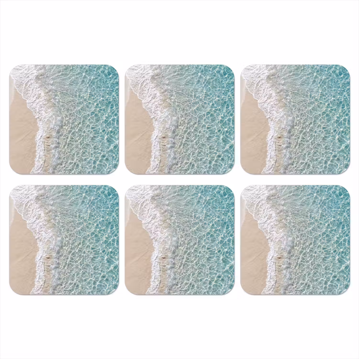 Kust - Zand - Blauw onderzetter kurk middel -3d