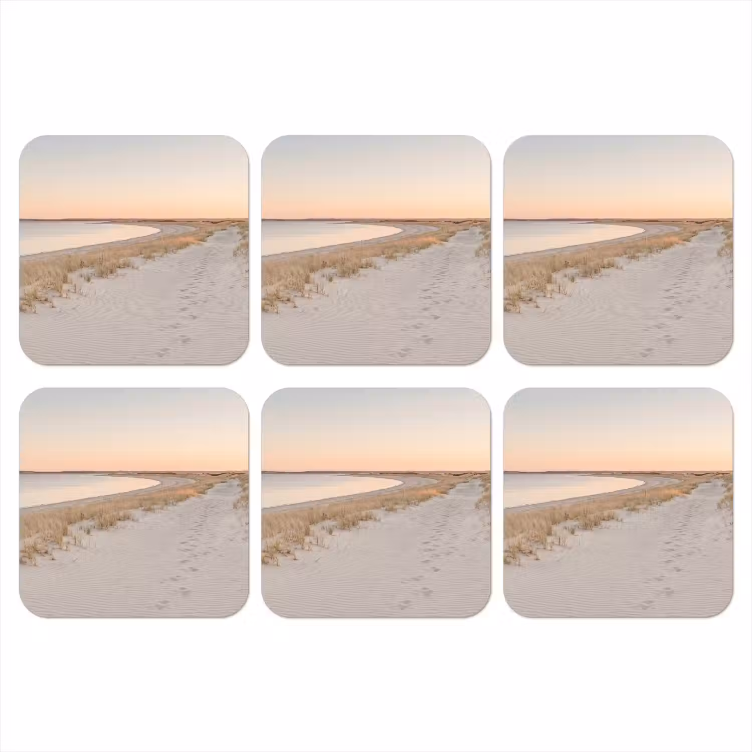 Kustlijn - Horizon - Hek onderzetter kurk middel -3d