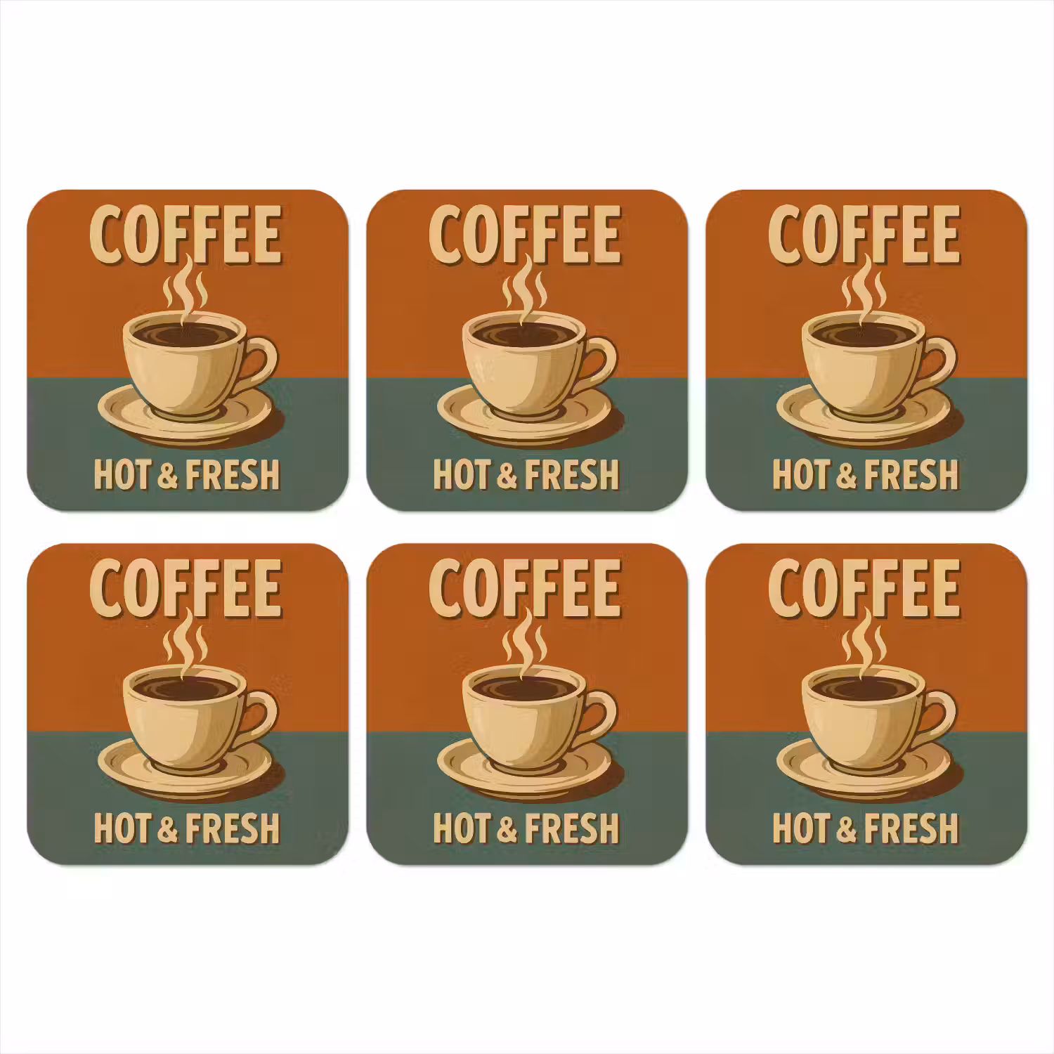 Koffie - Kop - Vintage - Quote onderzetter kurk middel -3d