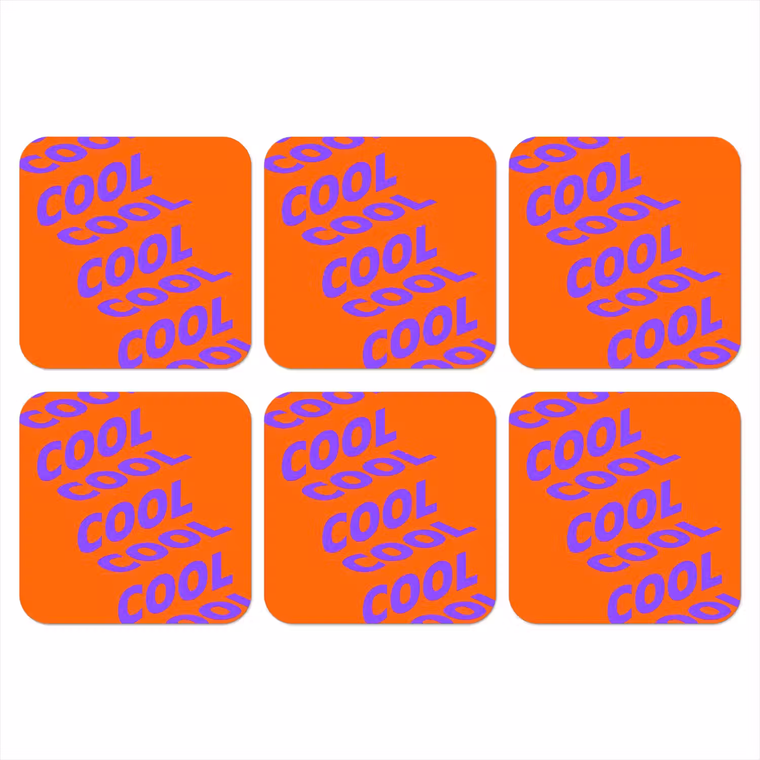 Cool - Paars - Oranje onderzetter kurk middel -3d
