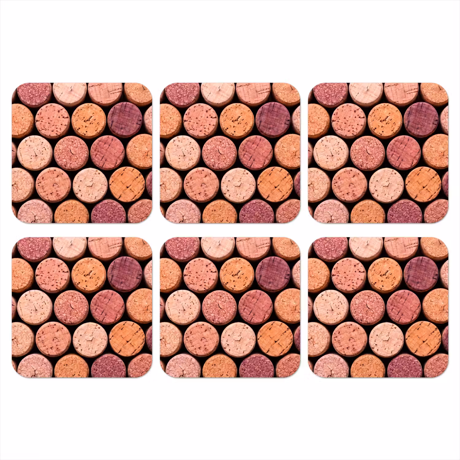 Kurk - Patroon - Abstract - Modern - Rood onderzetter kurk middel -3d