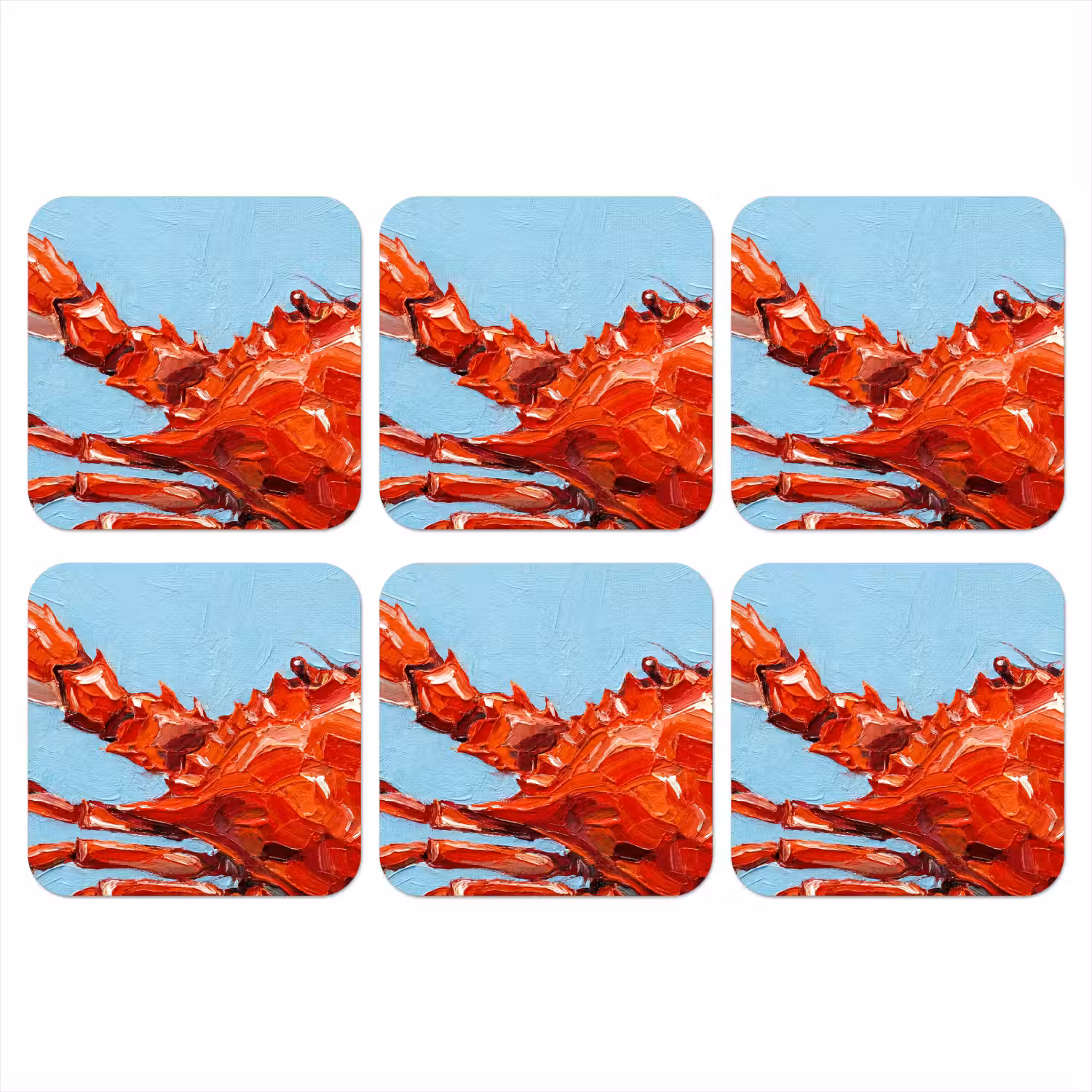 Krab - Zee - Dieren - Abstract - Rood onderzetter kurk middel -3d