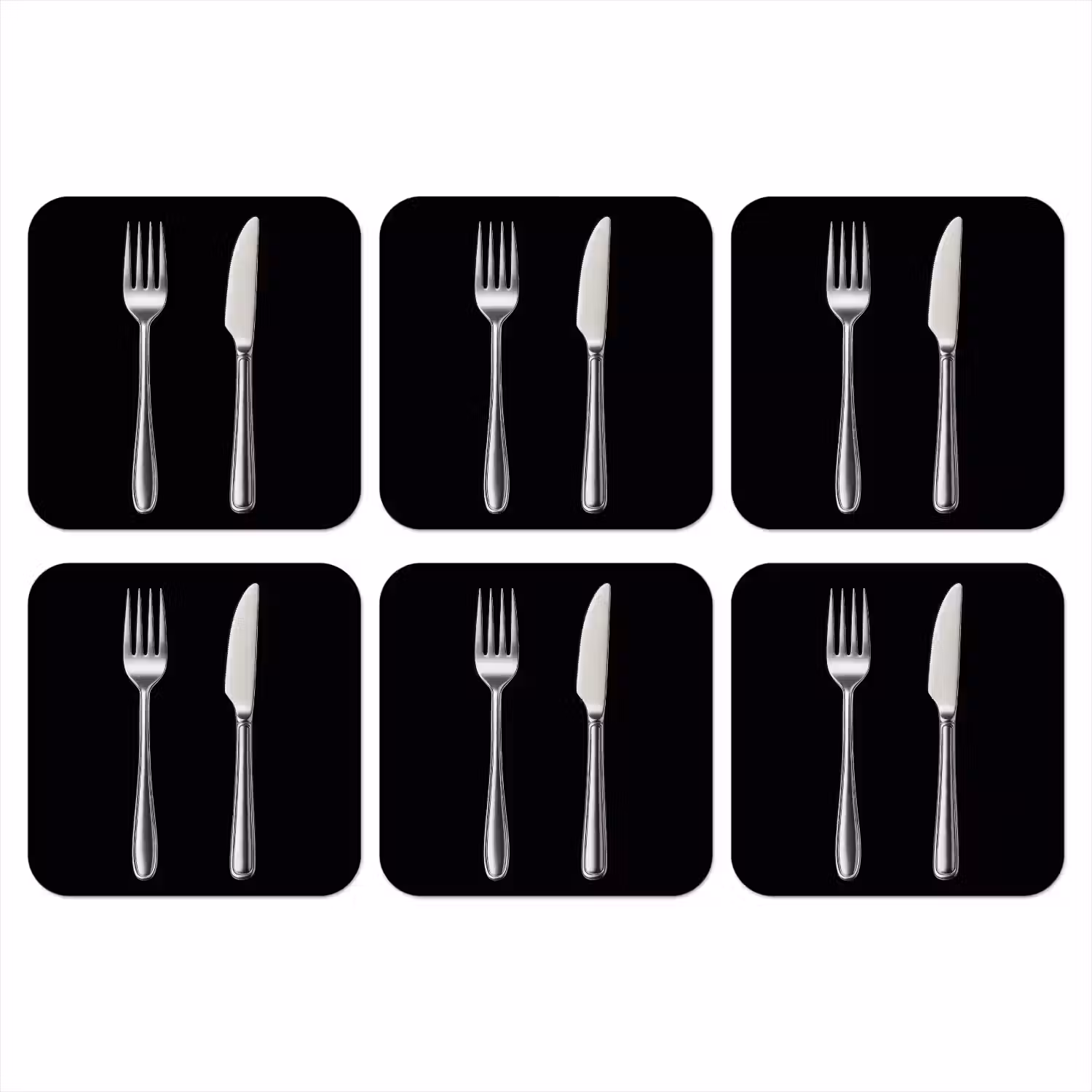 Bestek - Klassiek - Elegant onderzetter kurk middel -3d