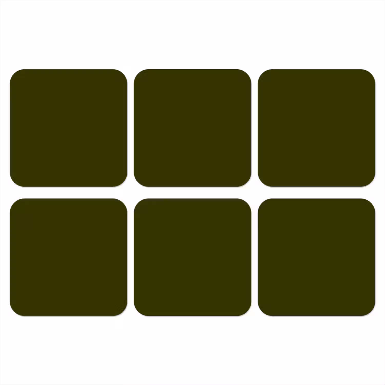 Dark - Olive - Groen onderzetter kurk middel 366 -3d