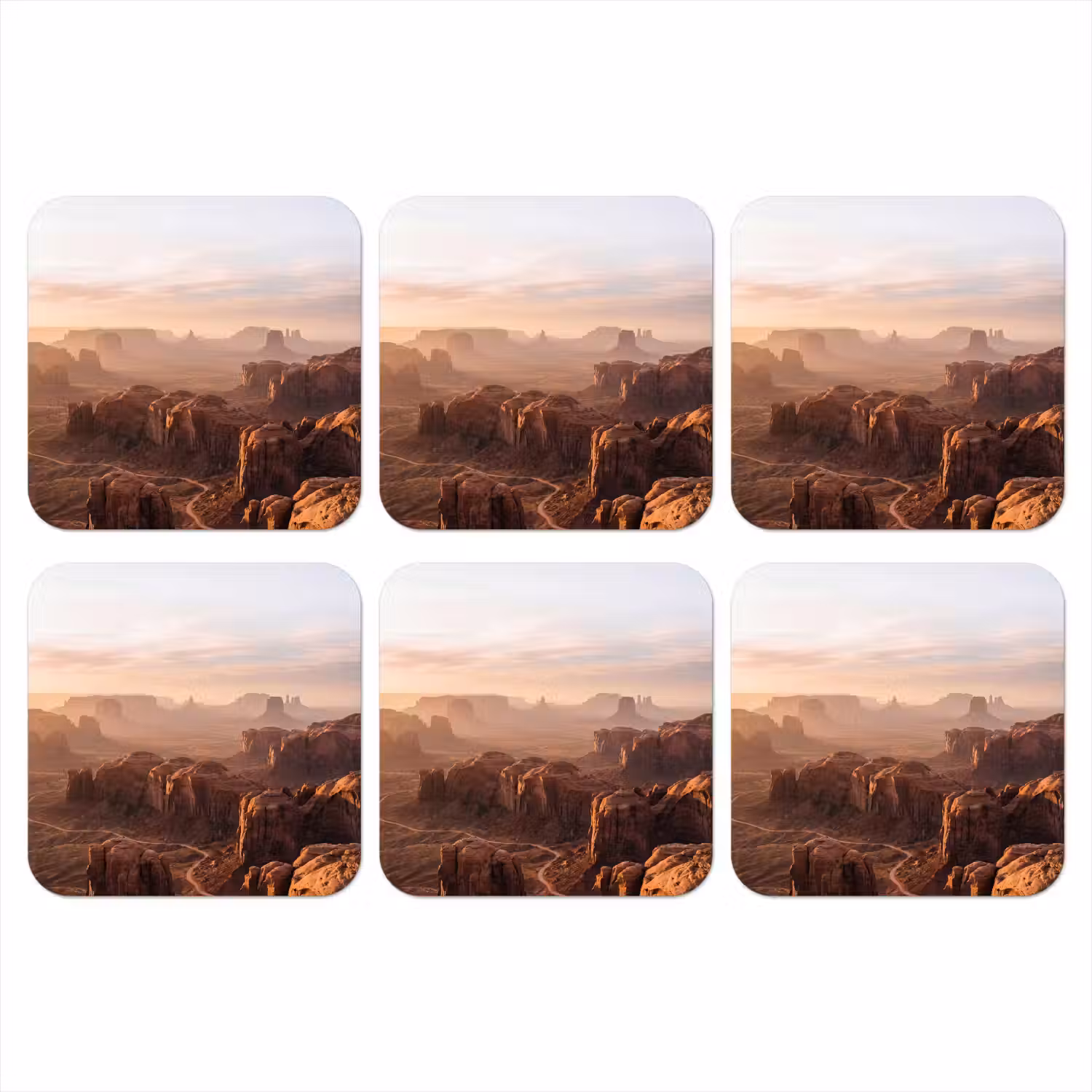 Woestijn - Landschap - Natuur onderzetter kurk middel -3d