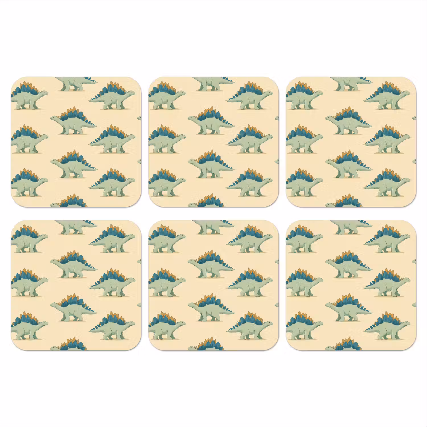 Dino - Patroon - Groen onderzetter kurk middel 366 -3d