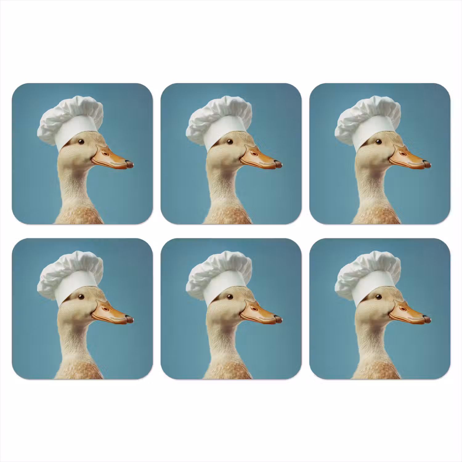 Eend - Koksmuts - Cute - Vogel onderzetter kurk middel -3d