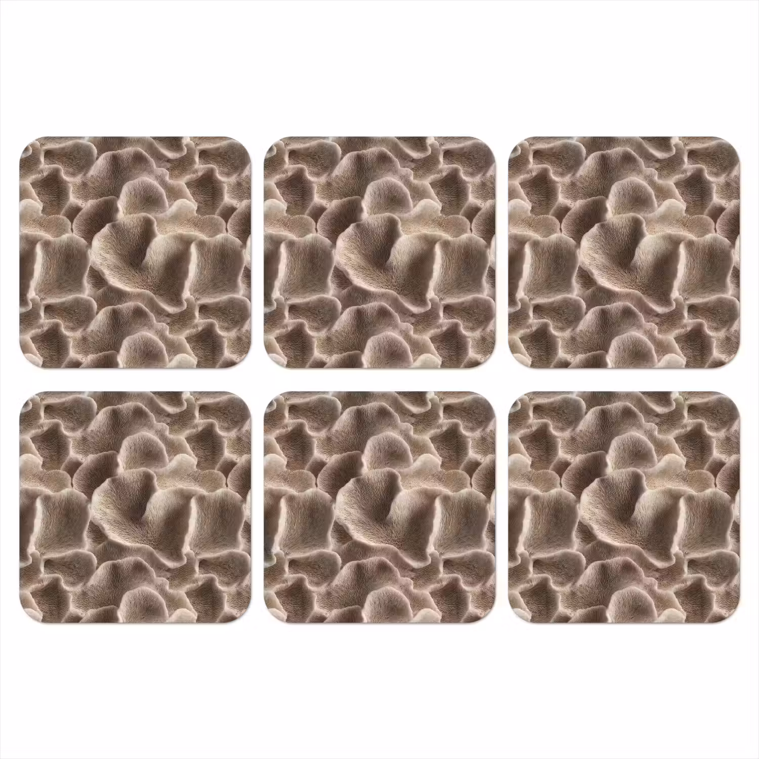 Waaiervorm - Beige - Vezel textuur onderzetter kurk middel 366 -3d