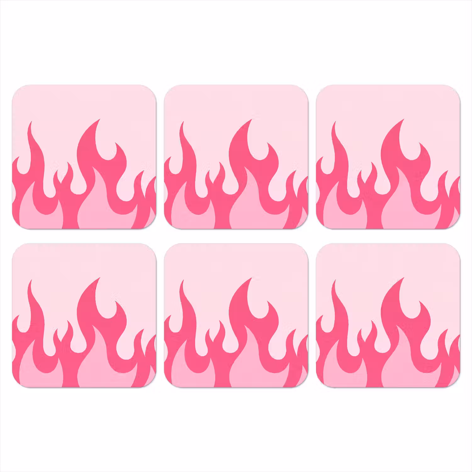 Vlammen - Patroon - Abstract - Modern - Roze onderzetter kurk middel -3d