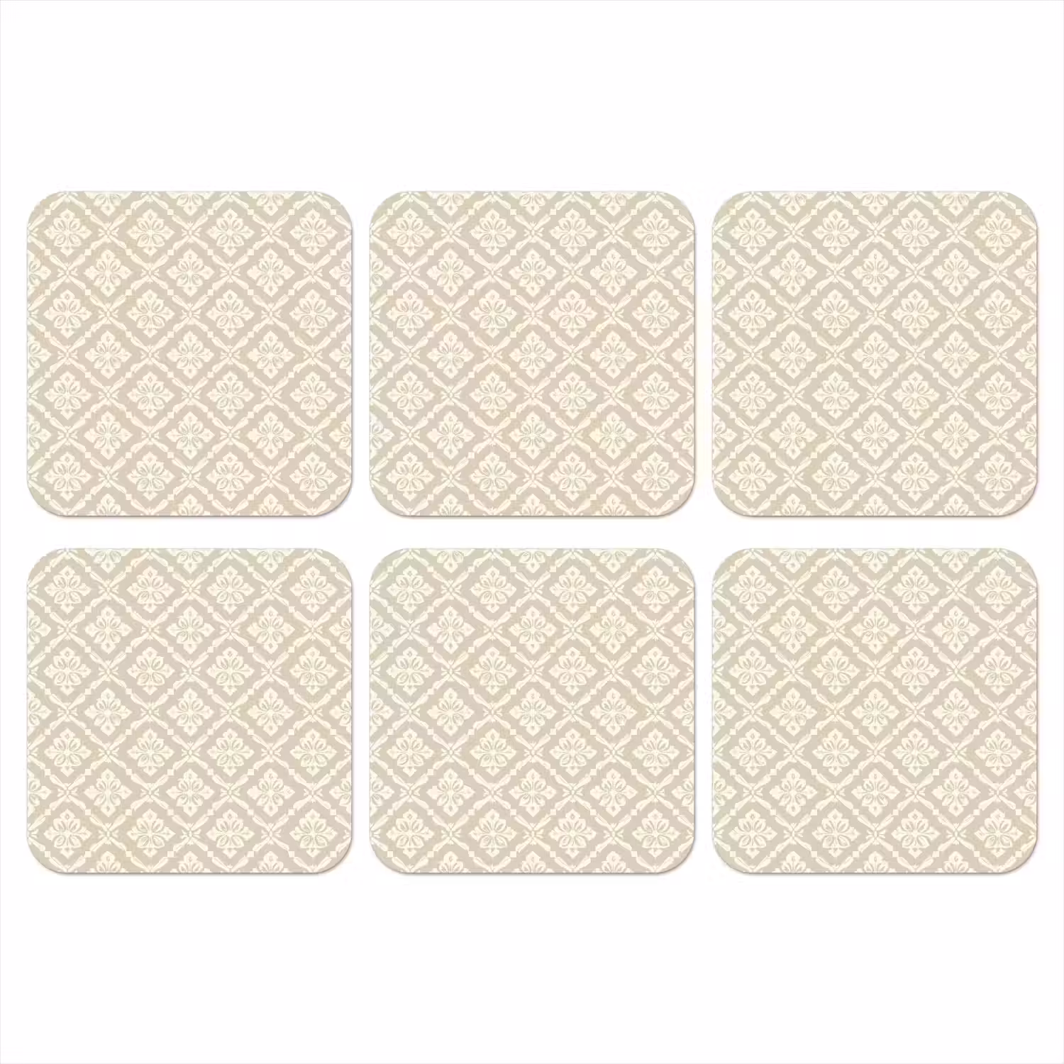 Floraal - Ornament - Beige onderzetter kurk middel 366 -3d
