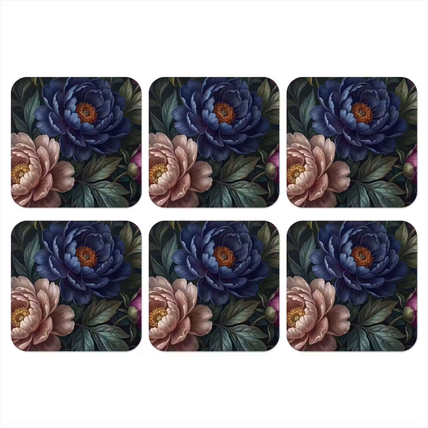 Bloemen - Vlinder - Natuur - Modern - Paars onderzetter kurk middel -3d