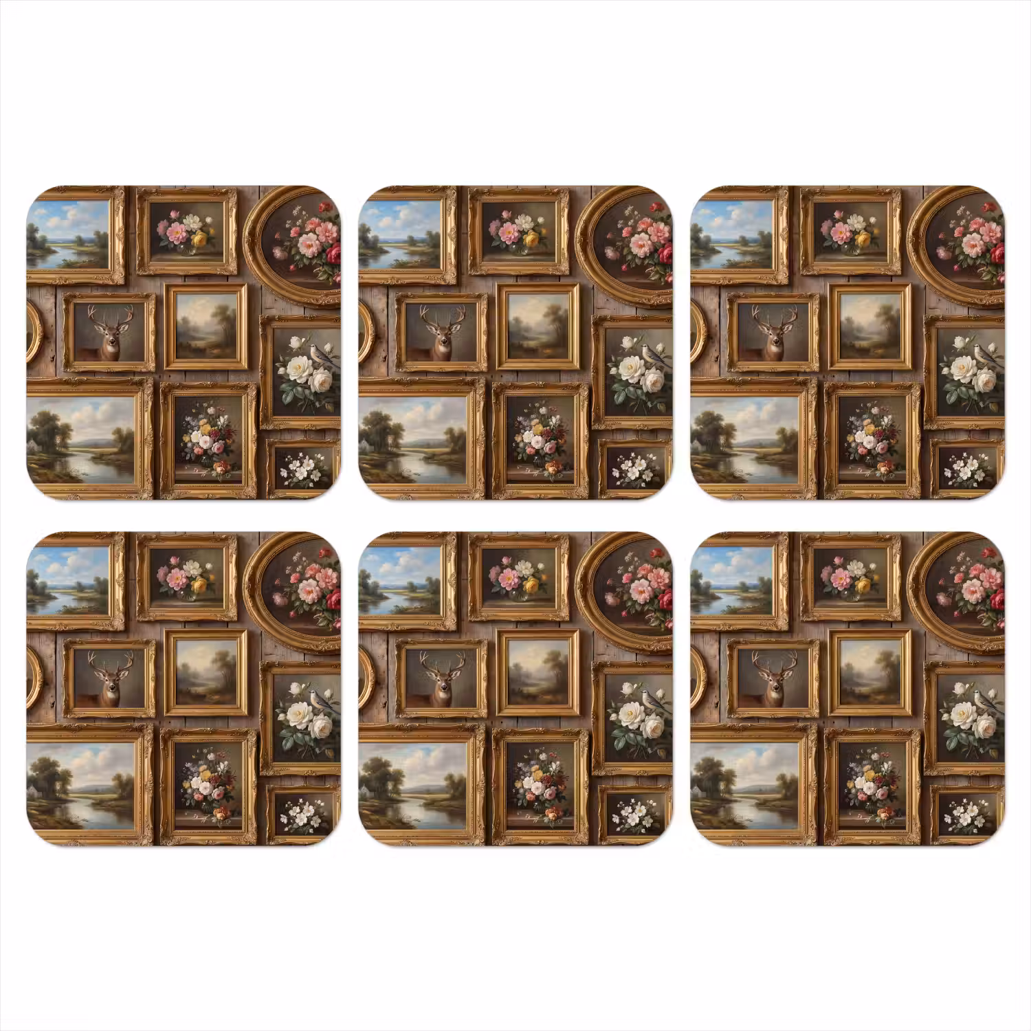 Bloemen - Rozen - Klassiek - Vaas - Kleurrijk onderzetter kurk middel -3d