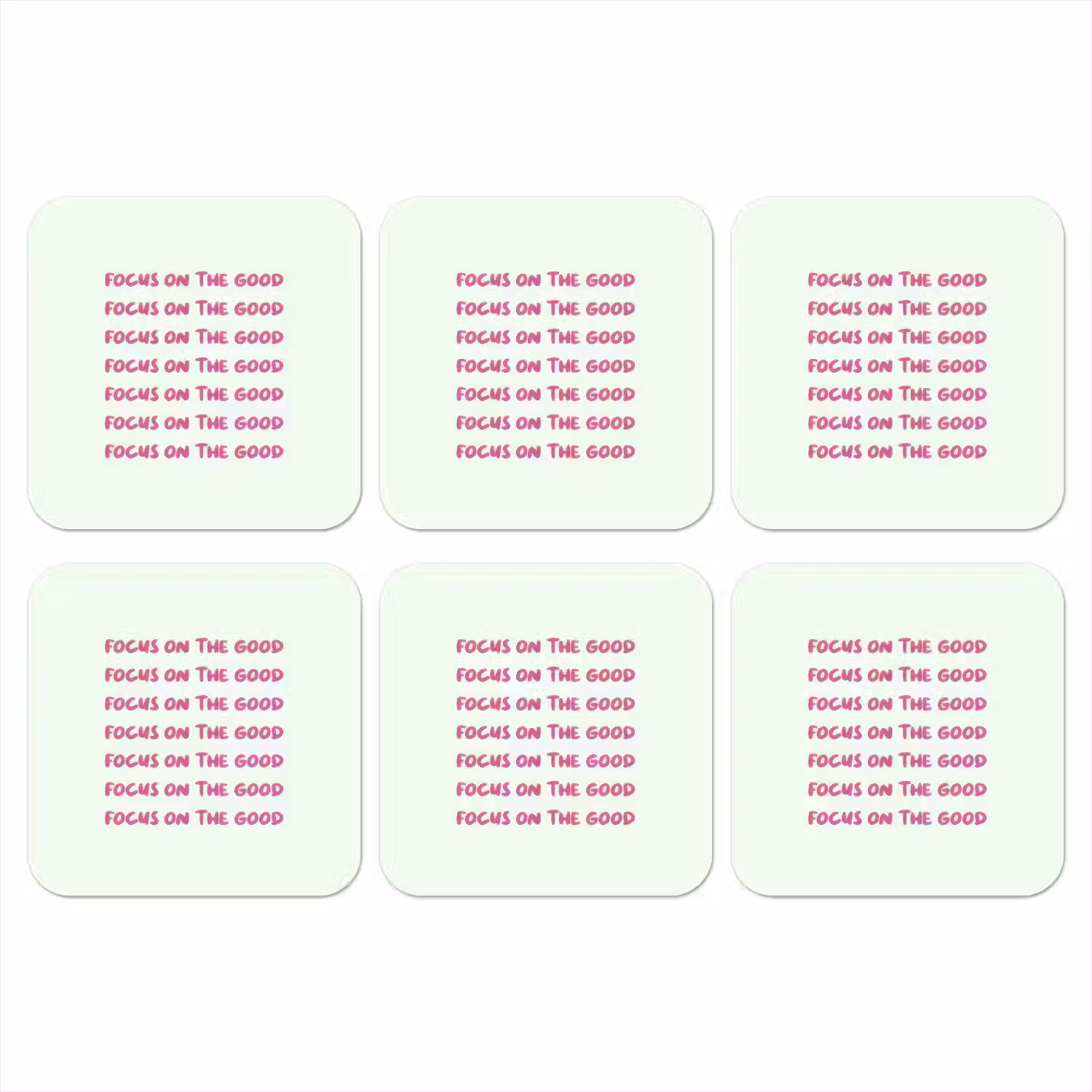 Focus on the good - Roze onderzetter kurk middel -3d