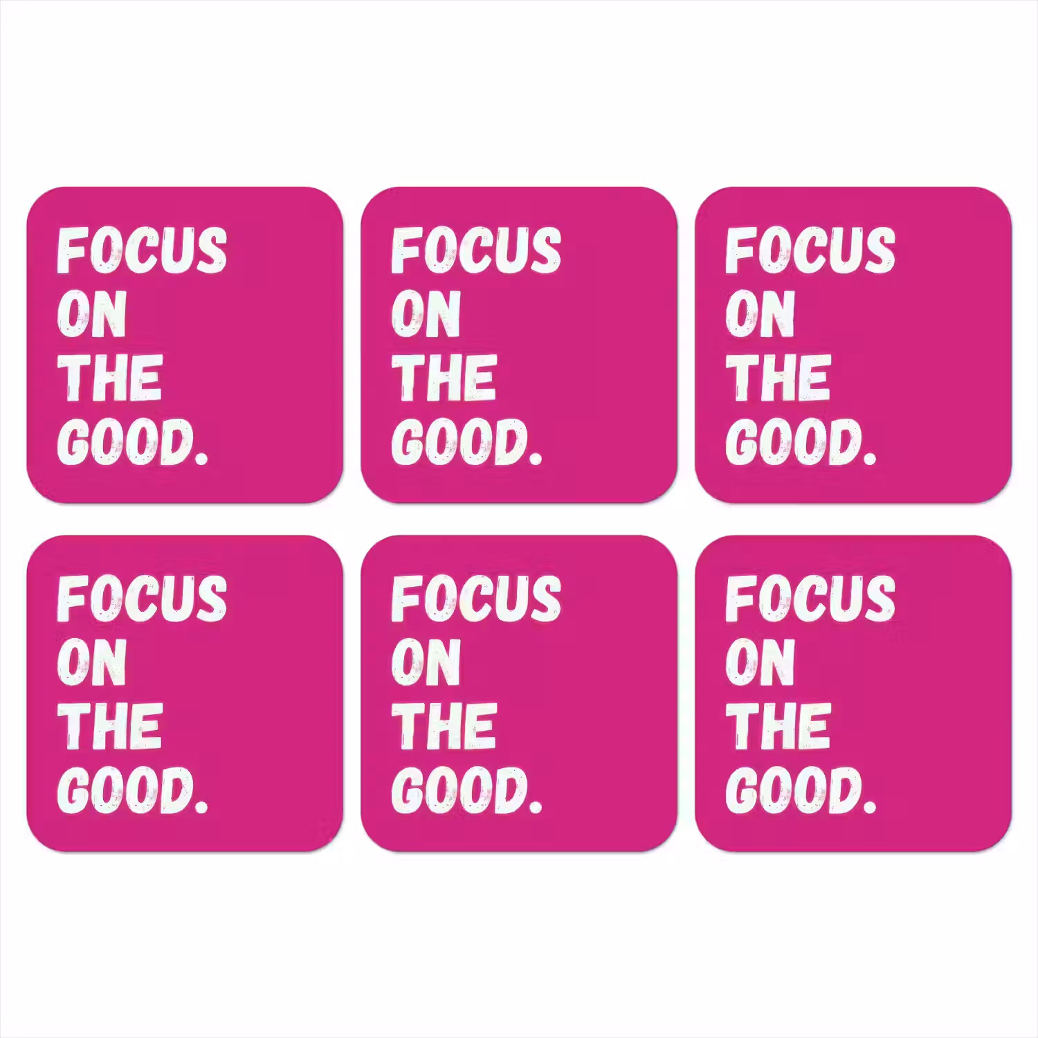 Focus on the good - Roze - Simple onderzetter kurk middel -3d