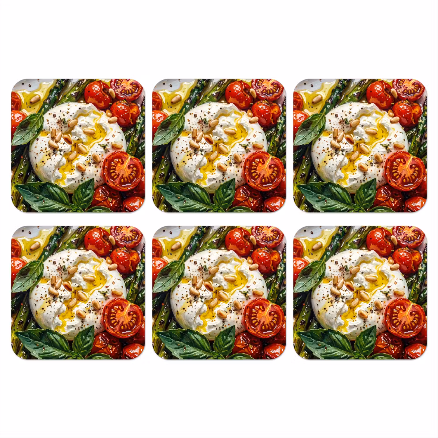 Eten - Groenten - Kaas - Modern - Vers onderzetter kurk middel -3d