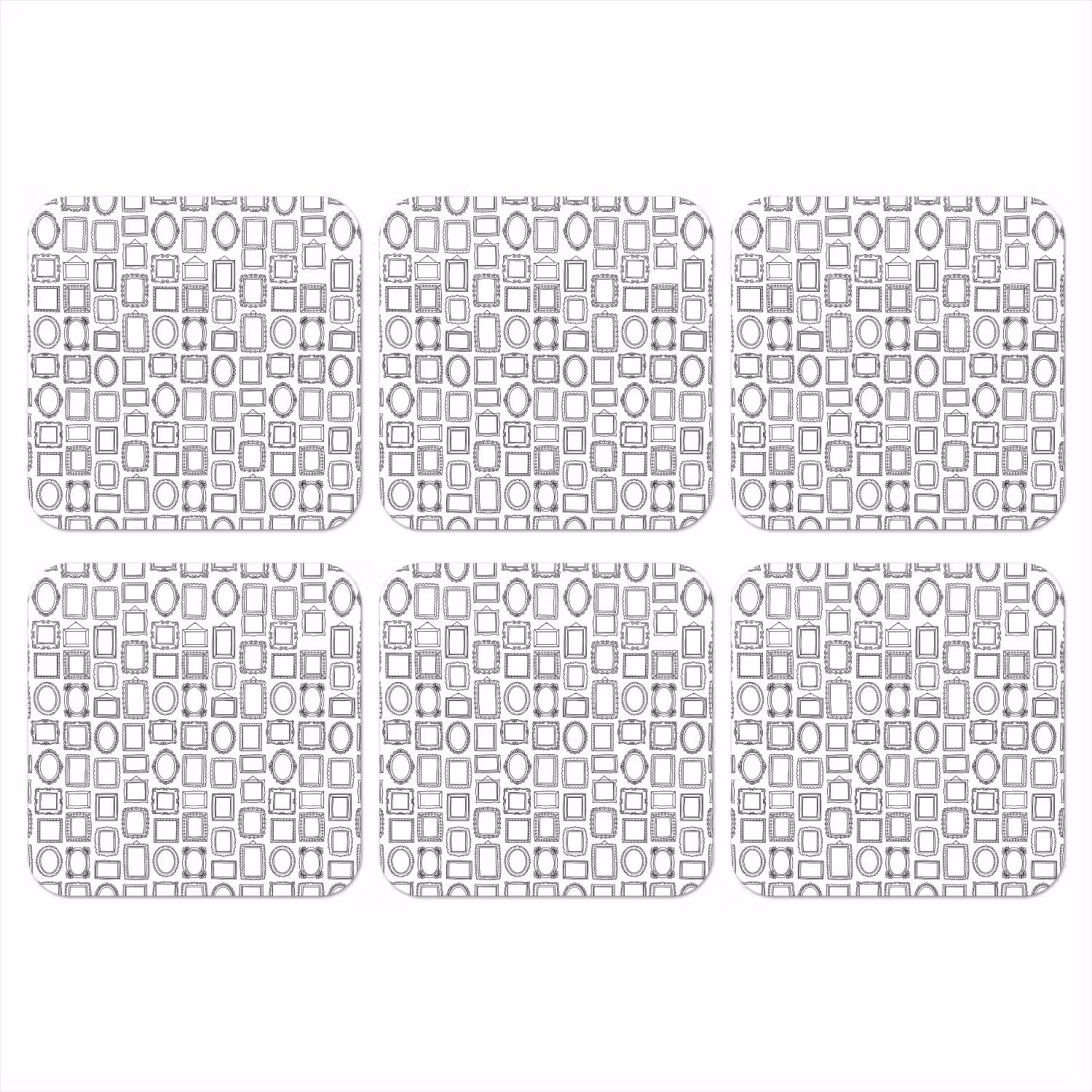 Lijsten - Patroon - Decoratie - Schets - Zwart-wit onderzetter kurk middel -3d