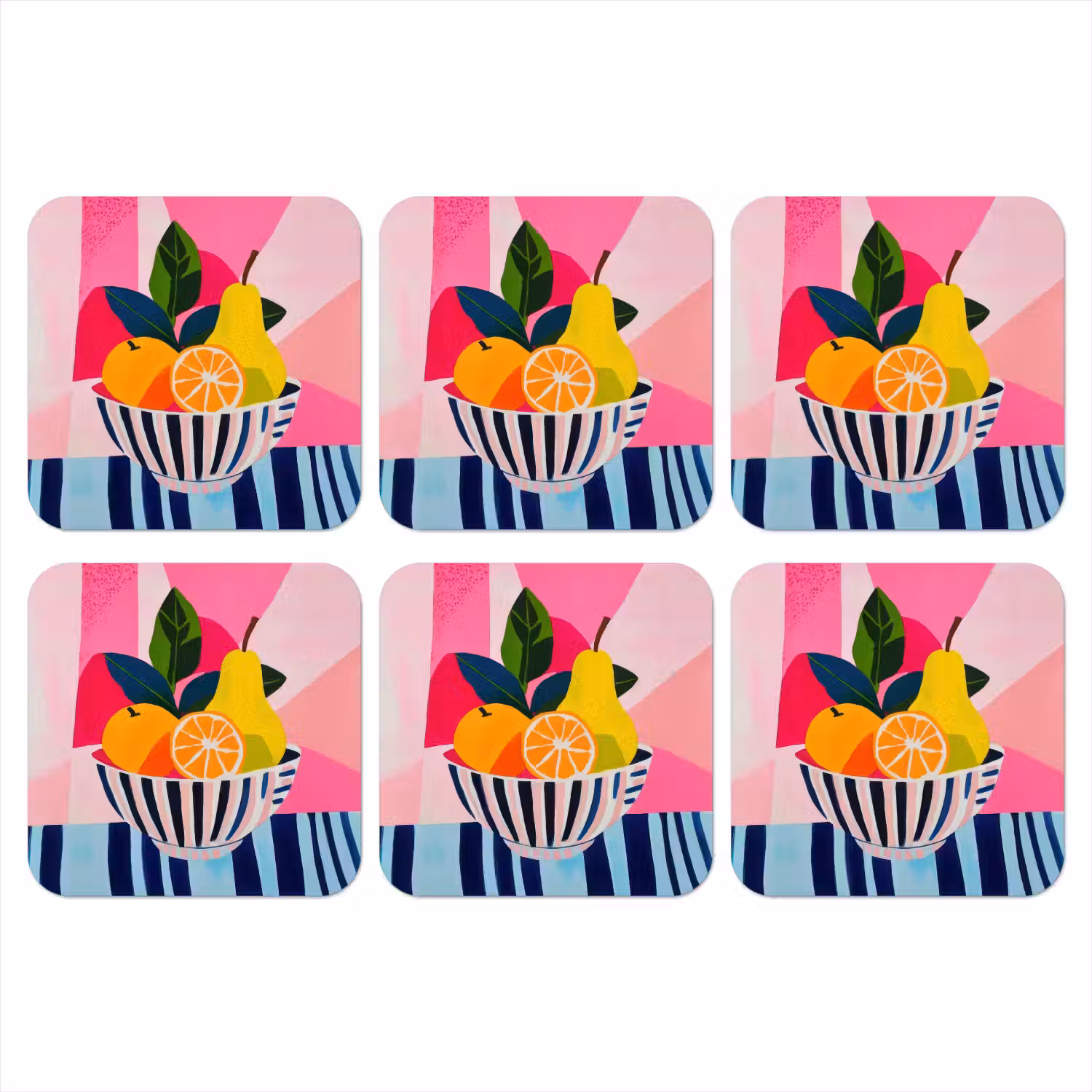 Fruit - Abstracte achtergrond - Roze onderzetter kurk middel -3d