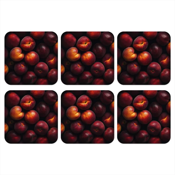 Fruit - Close up - Nectarines onderzetter kurk middel -3d