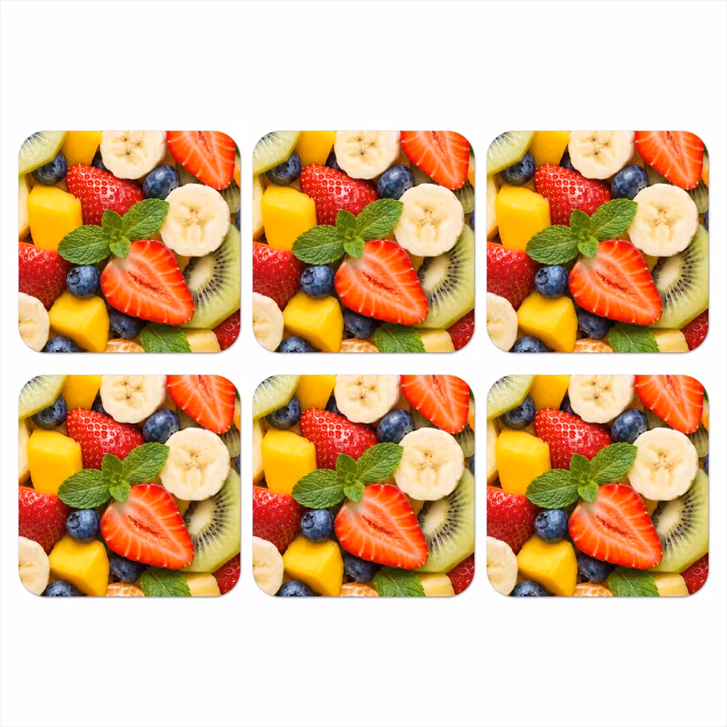 Fruit - Plakjes - Eten - Kleurrijk onderzetter kurk middel -3d