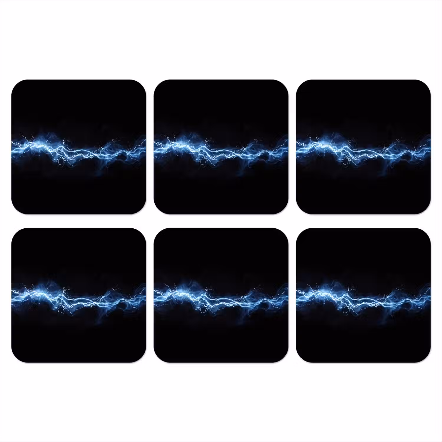 Gaming - Bliksemflits - Blauw - Energie onderzetter kurk middel -3d