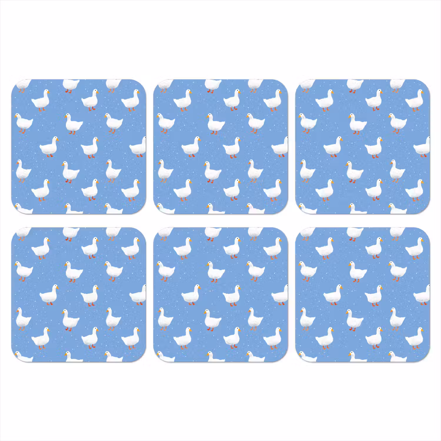 Ganzen - Elegant - Blauw onderzetter kurk middel 366 -3d