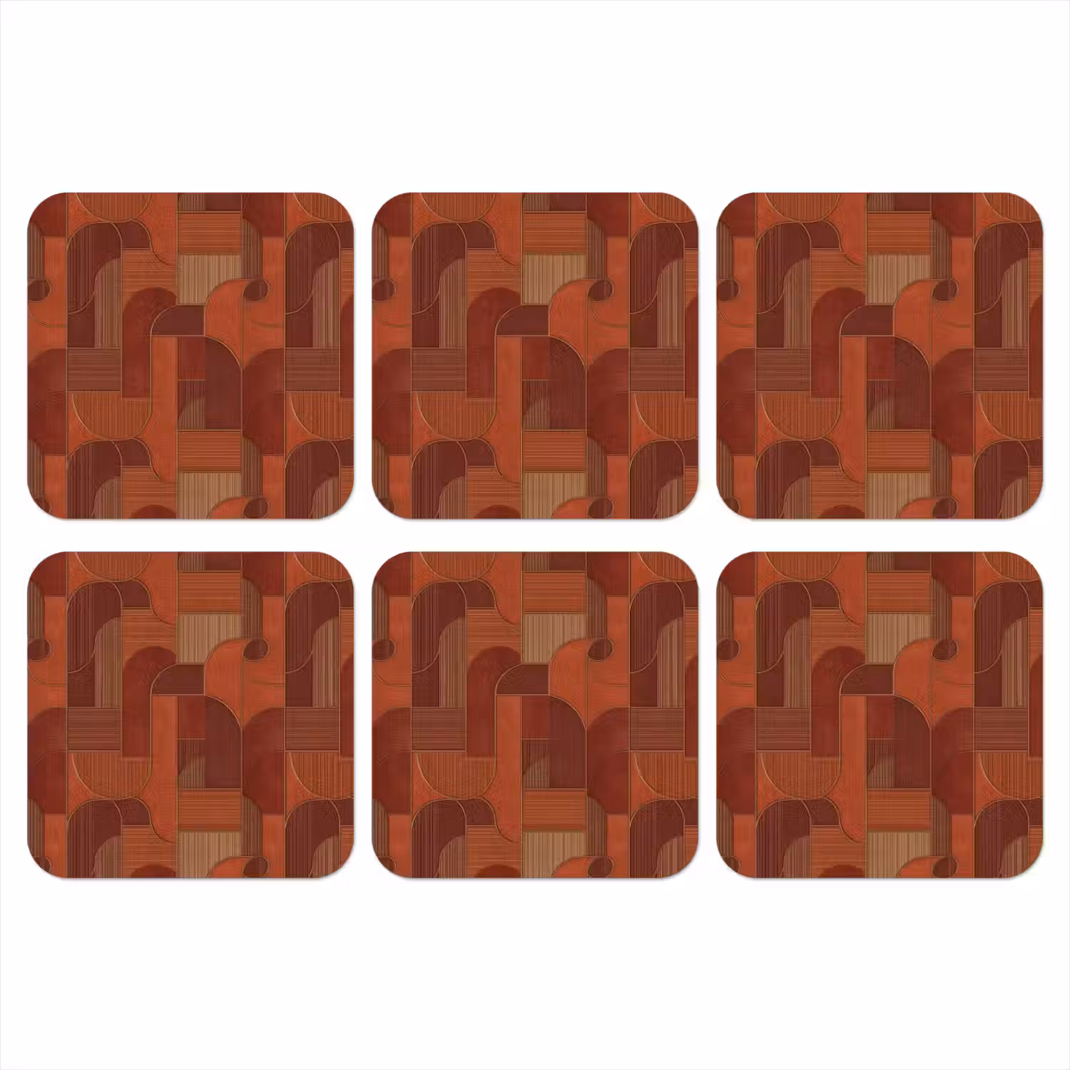 Geometrisch - Abstract - Textuur - Bruin onderzetter kurk middel 366 -3d