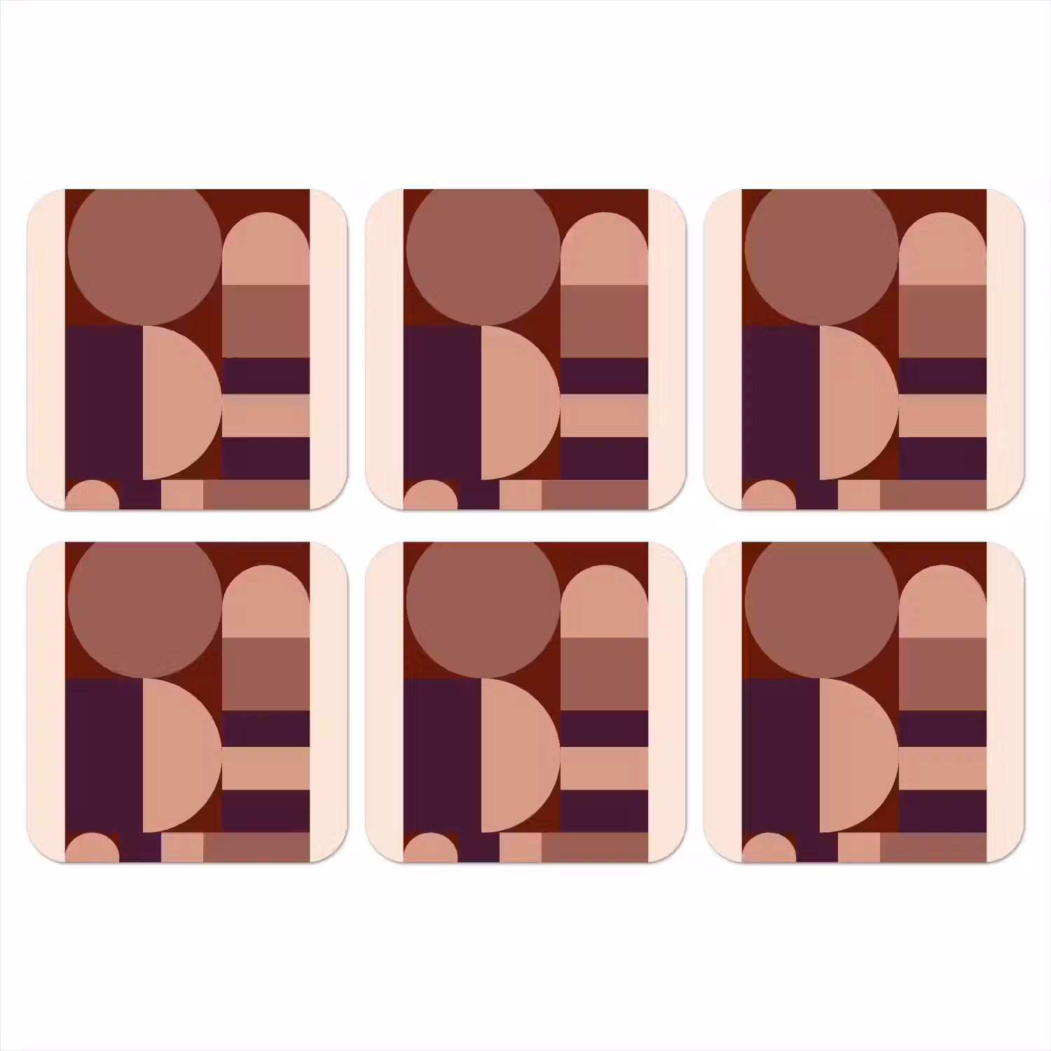 Geometrisch - Cirkels - Rood onderzetter kurk middel -3d